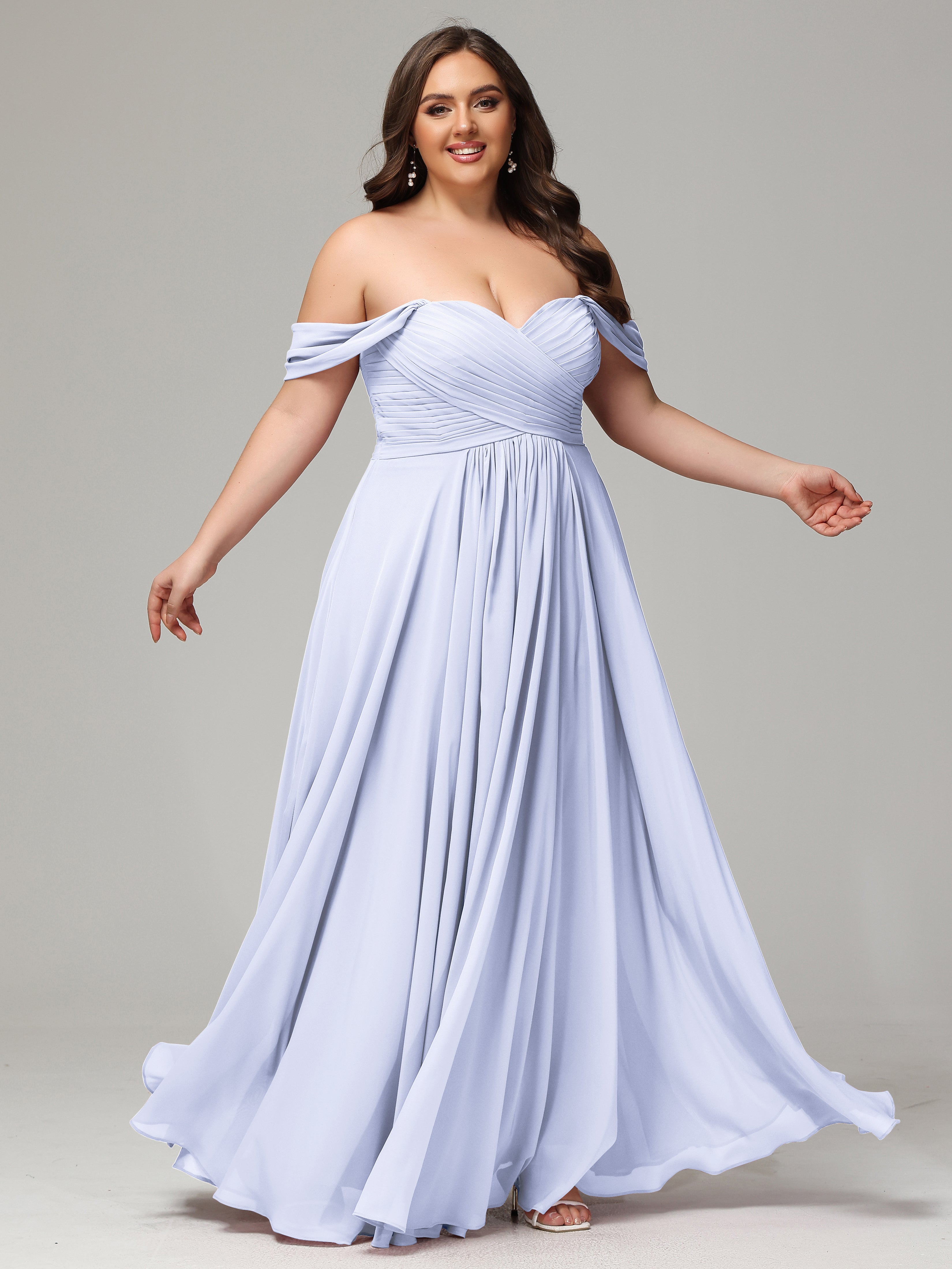 A-line Sweetheart neckline Chiffon-Bridesmaid Dress Plus Size