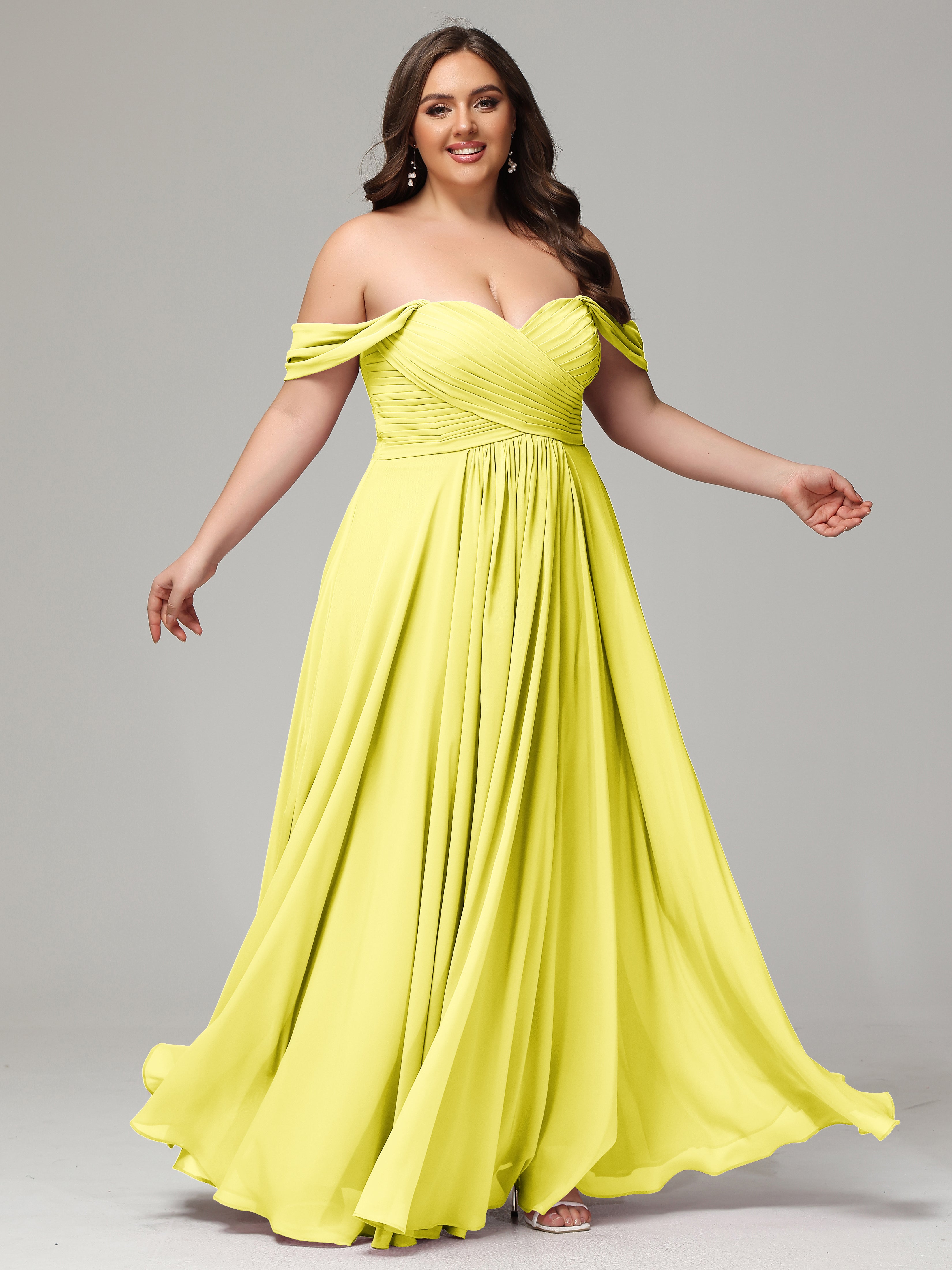 A-line Sweetheart neckline Chiffon-Bridesmaid Dress Plus Size