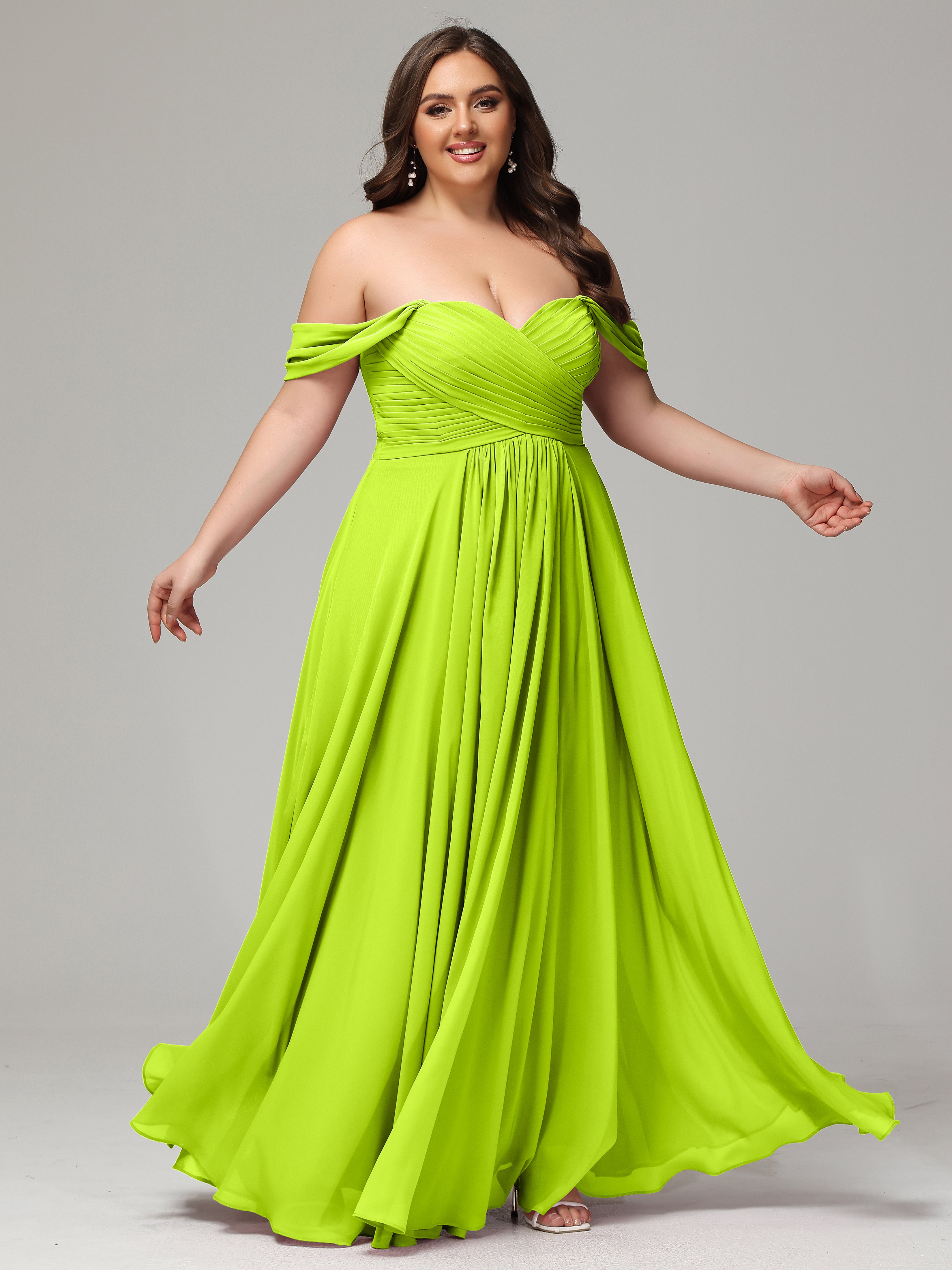 A-line Sweetheart neckline Chiffon-Bridesmaid Dress Plus Size