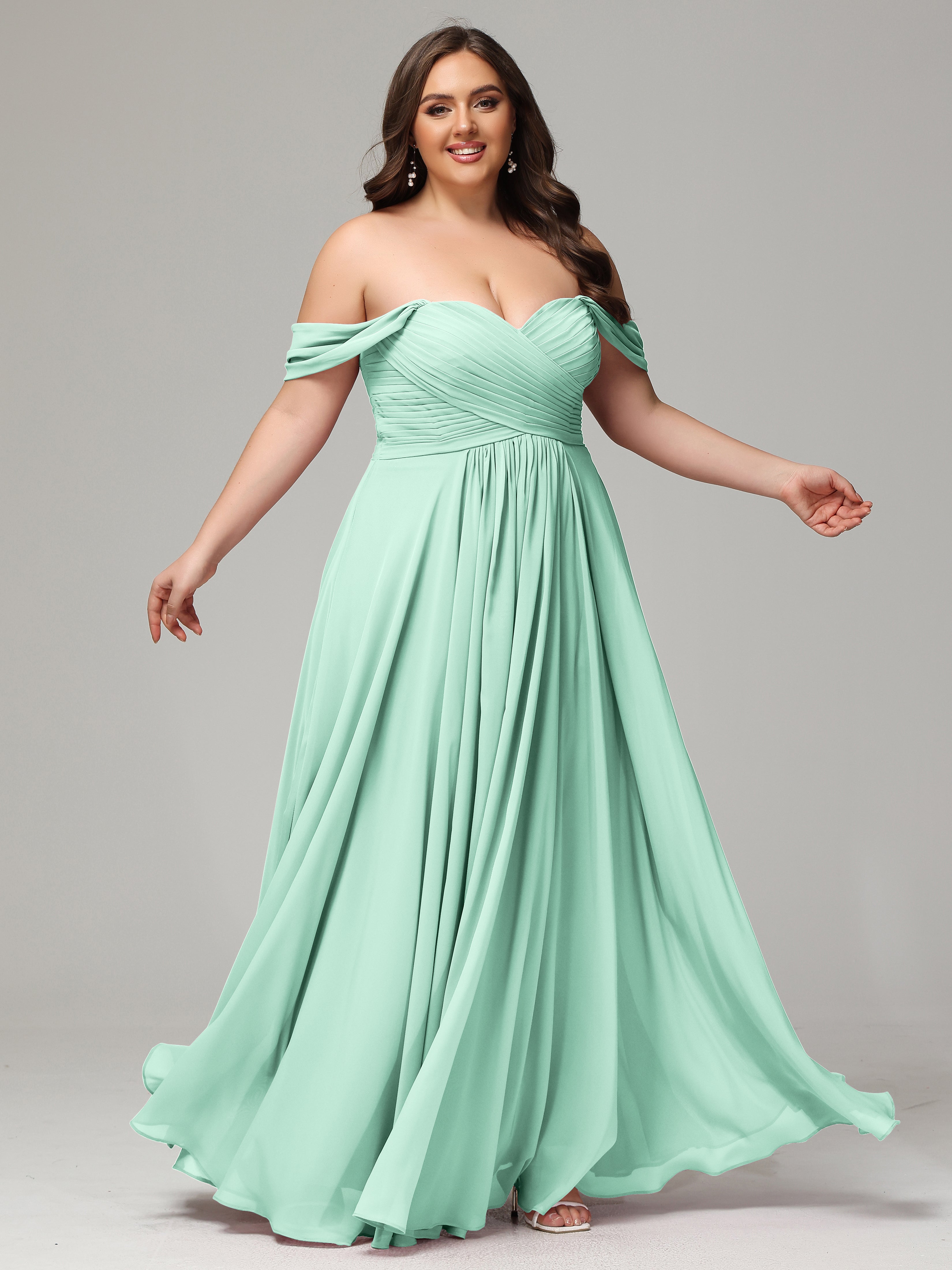 A-line Sweetheart neckline Chiffon-Bridesmaid Dress Plus Size