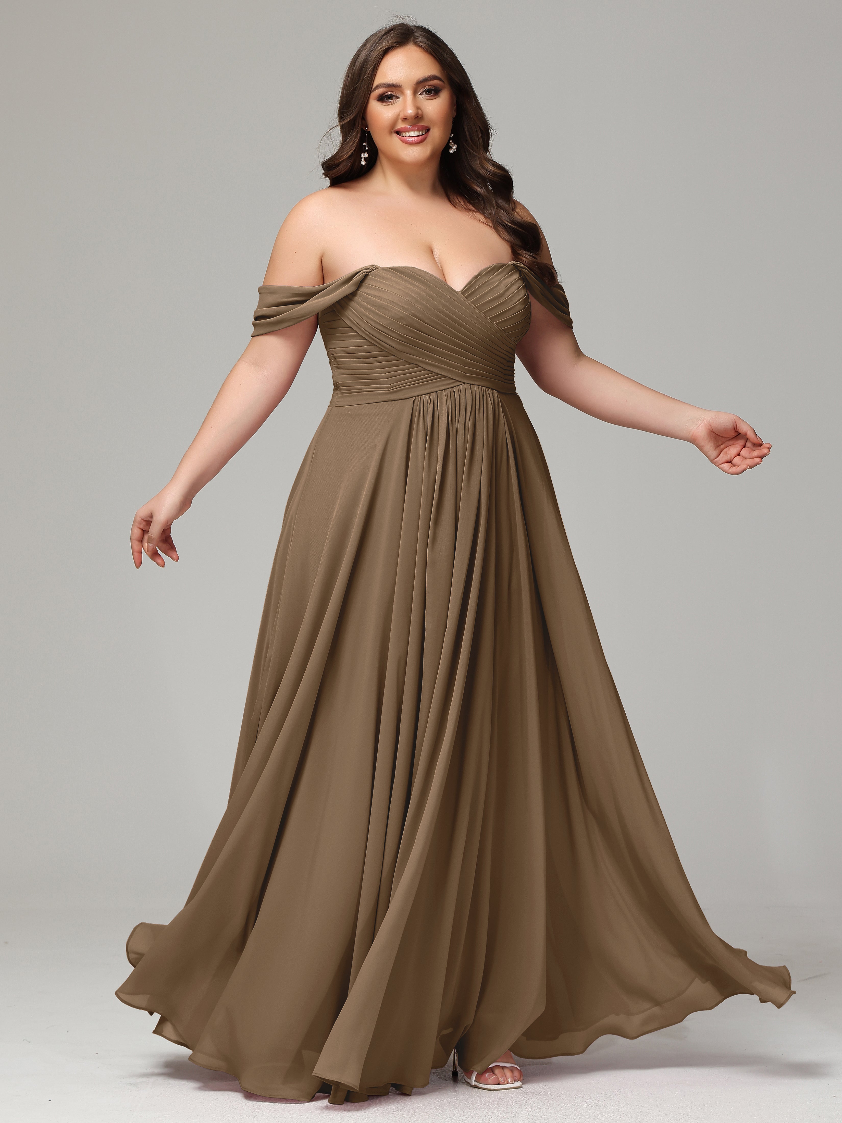 A-line Sweetheart neckline Chiffon-Bridesmaid Dress Plus Size