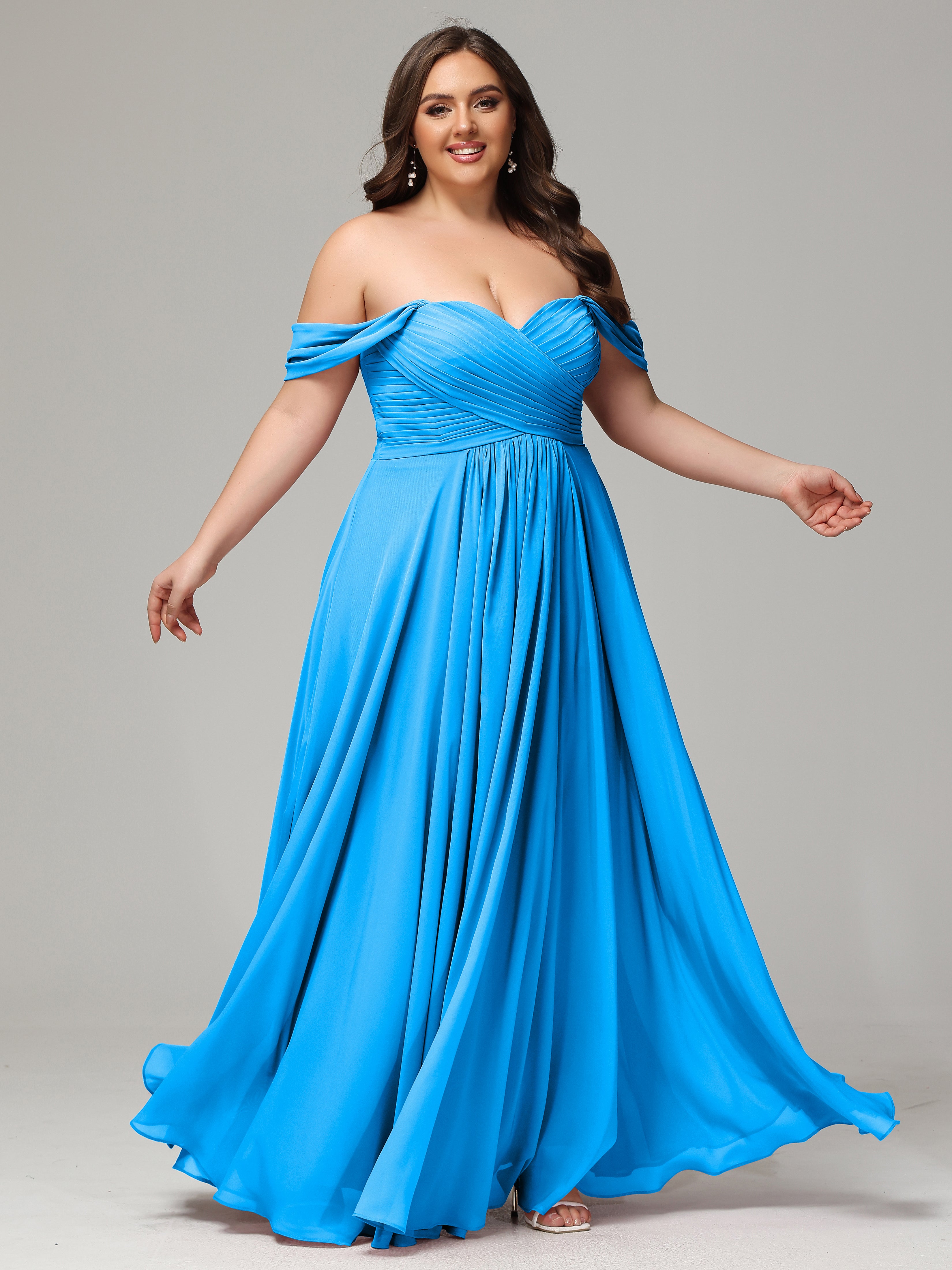 A-line Sweetheart neckline Chiffon-Bridesmaid Dress Plus Size