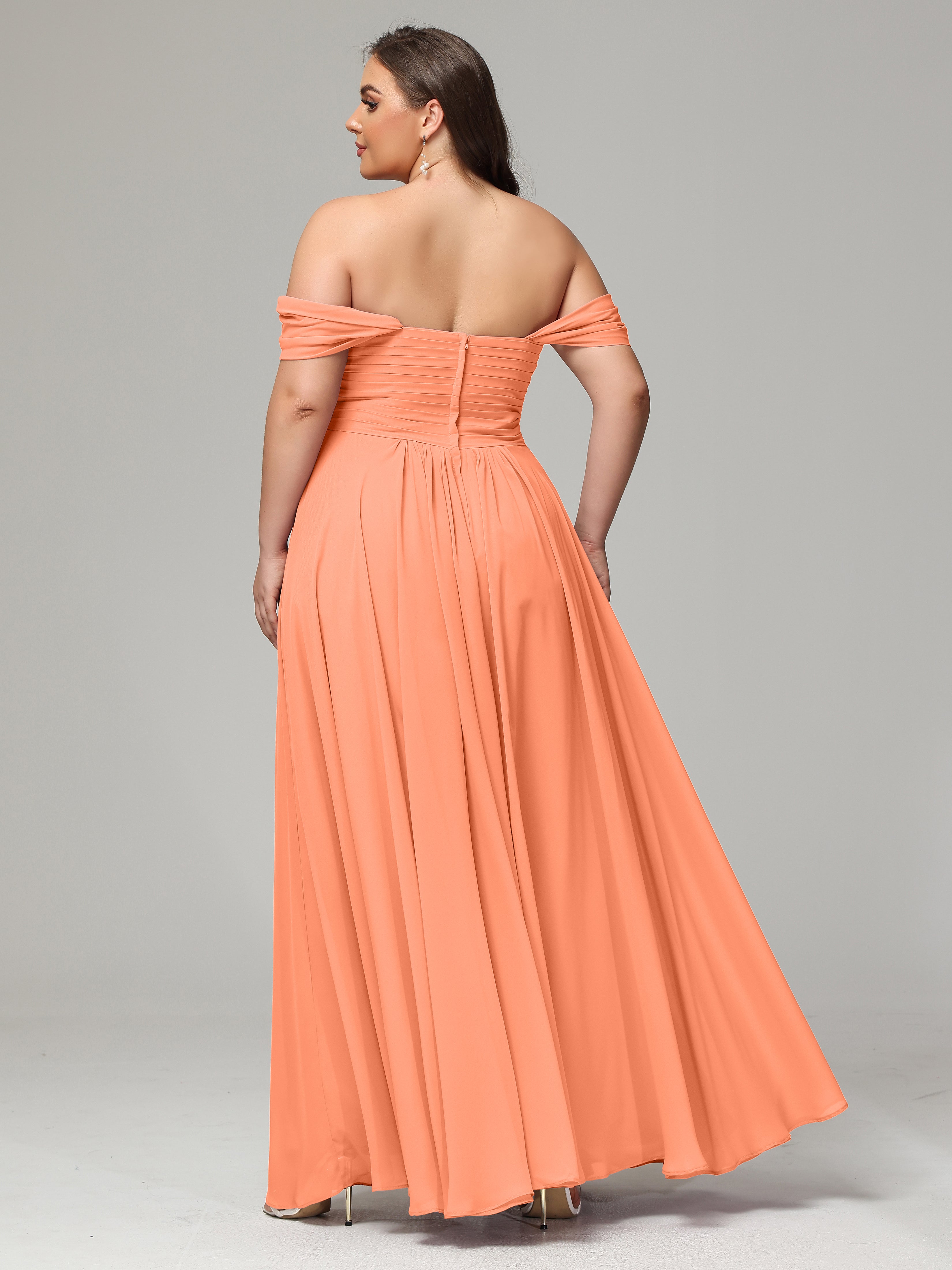 A-line Sweetheart neckline Chiffon-Bridesmaid Dress Plus Size