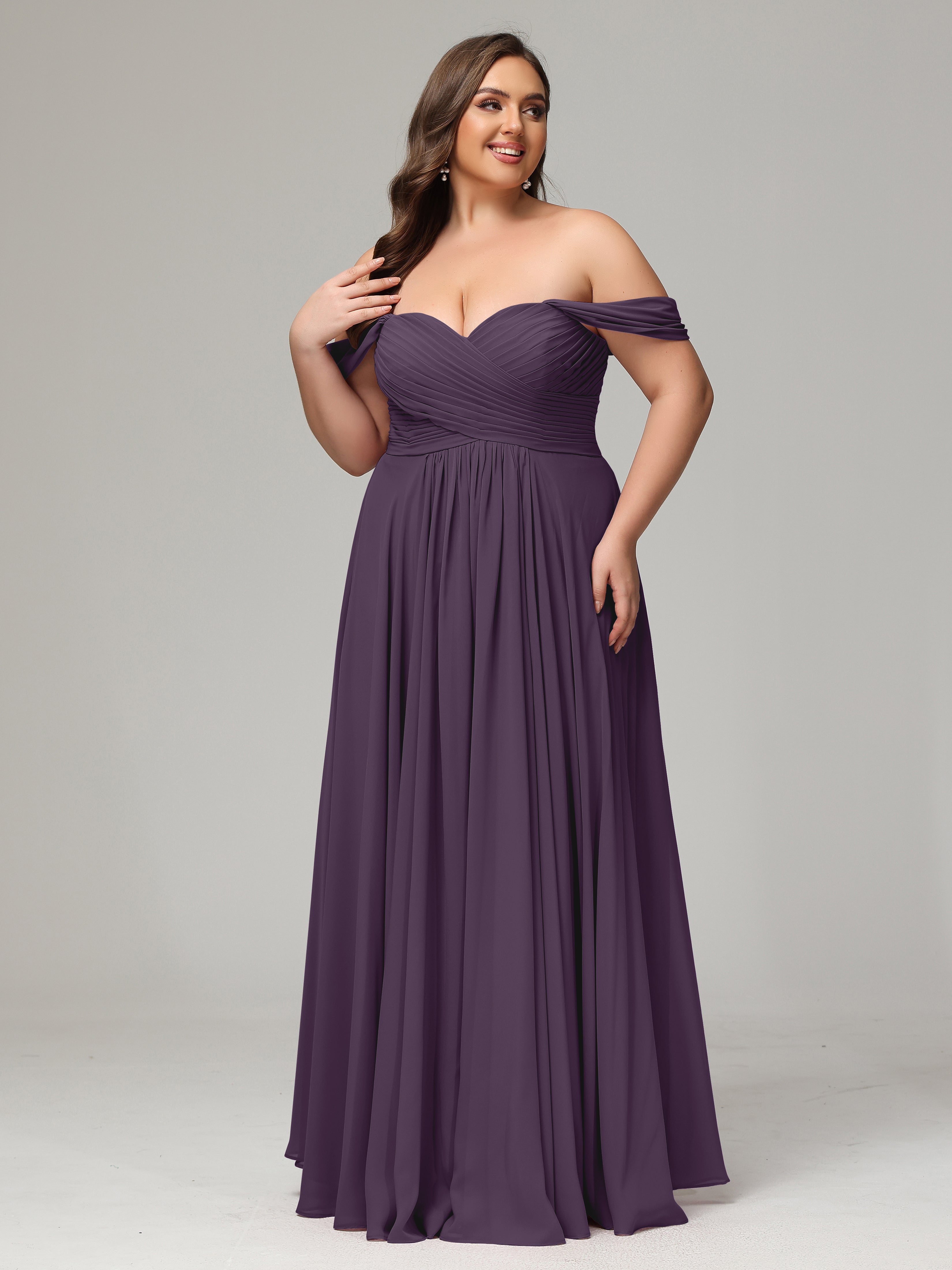 Plus size plum bridesmaid dresses hotsell