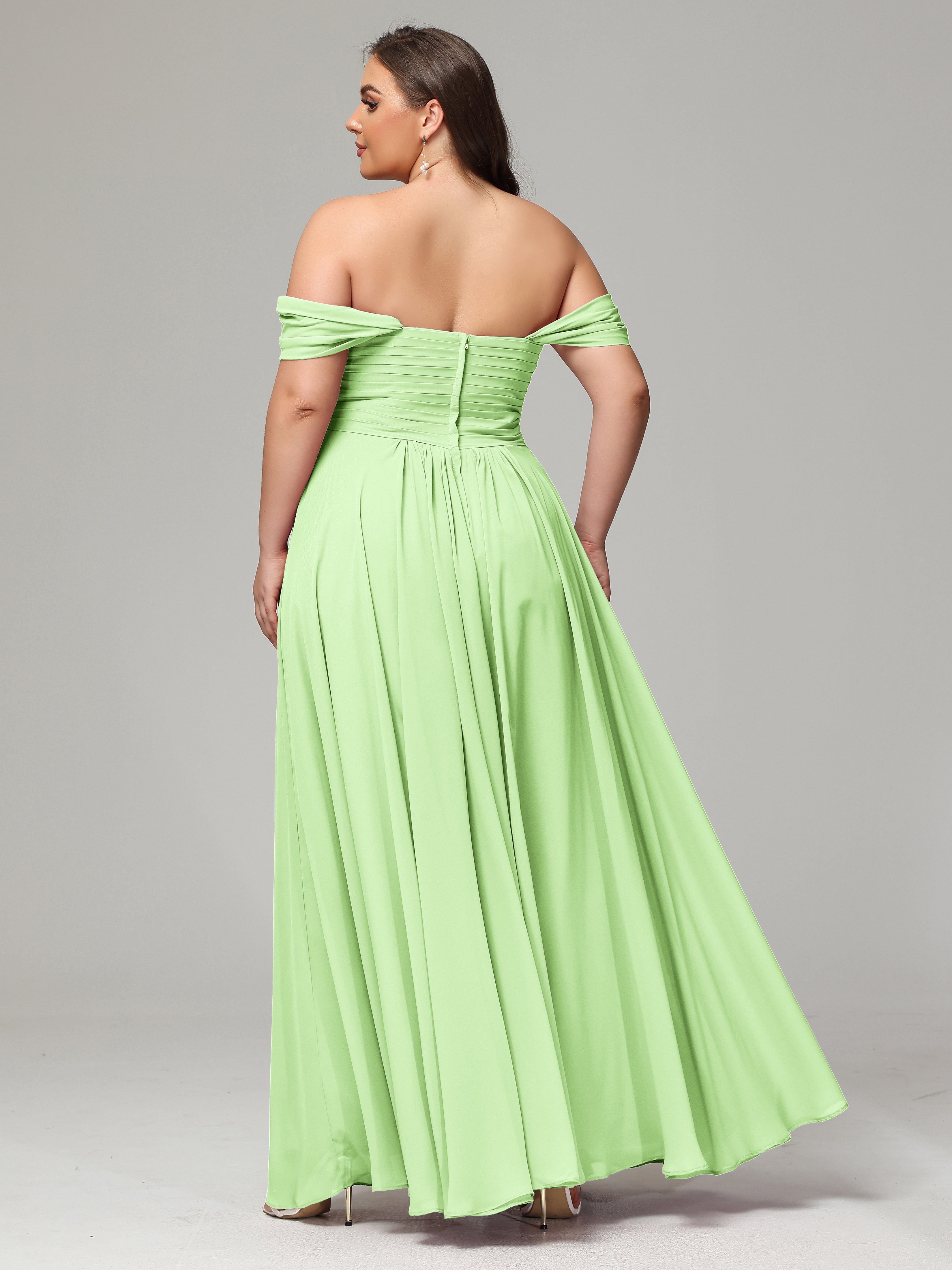 A-line Sweetheart neckline Chiffon-Bridesmaid Dress Plus Size