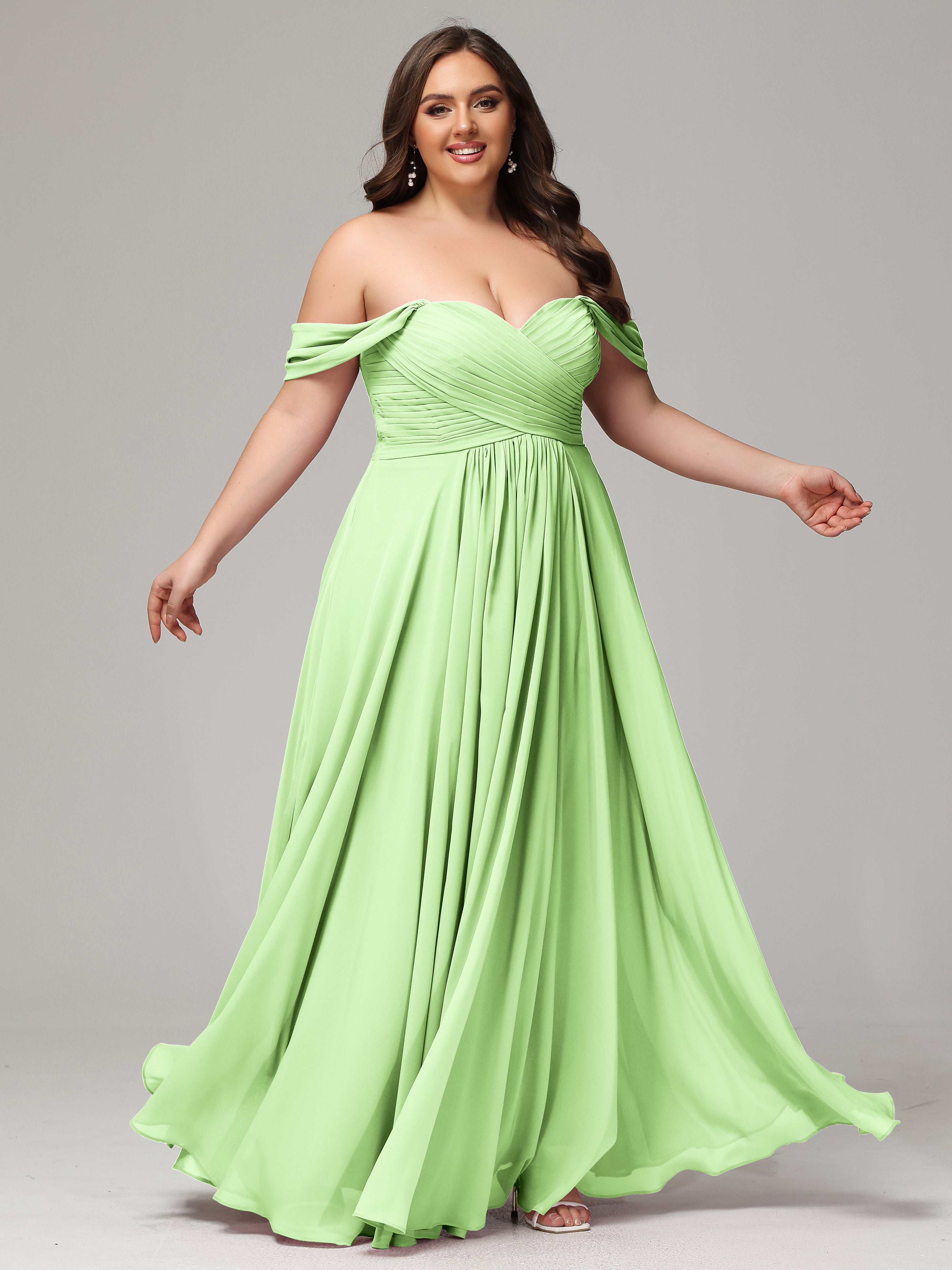 A-line Sweetheart neckline Chiffon-Bridesmaid Dress Plus Size