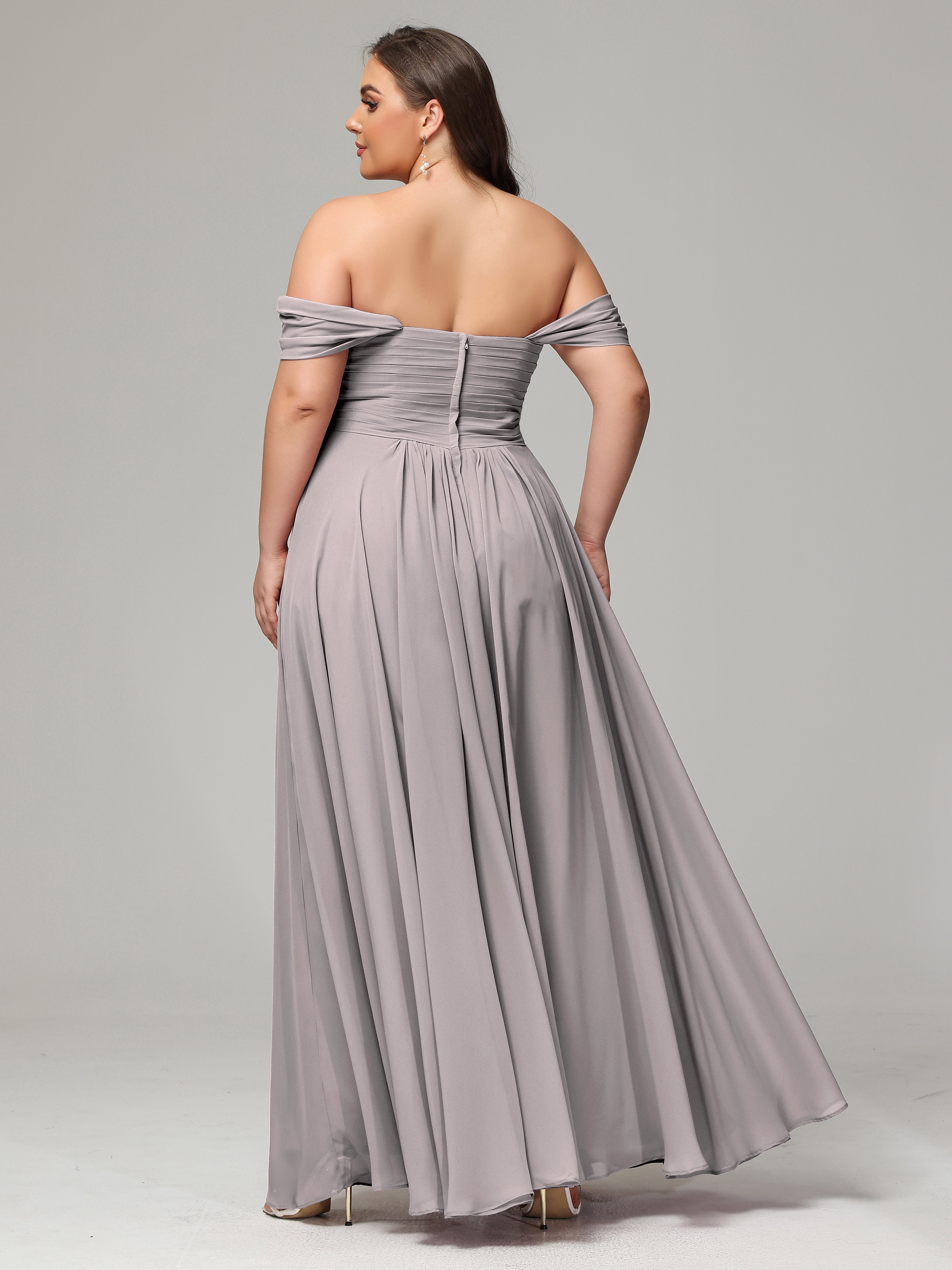 A-line Sweetheart neckline Chiffon-Bridesmaid Dress Plus Size