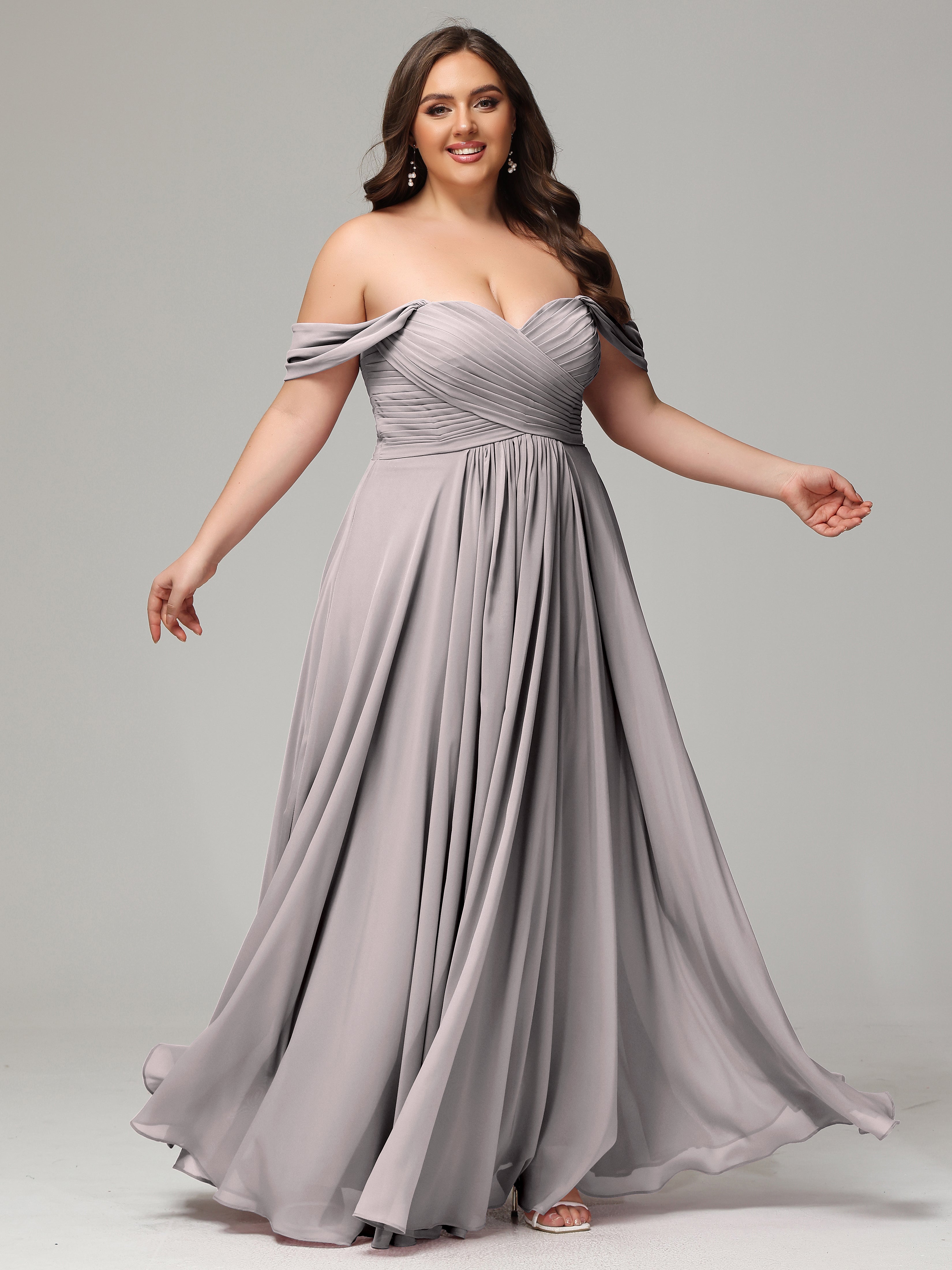 A-line Sweetheart neckline Chiffon-Bridesmaid Dress Plus Size