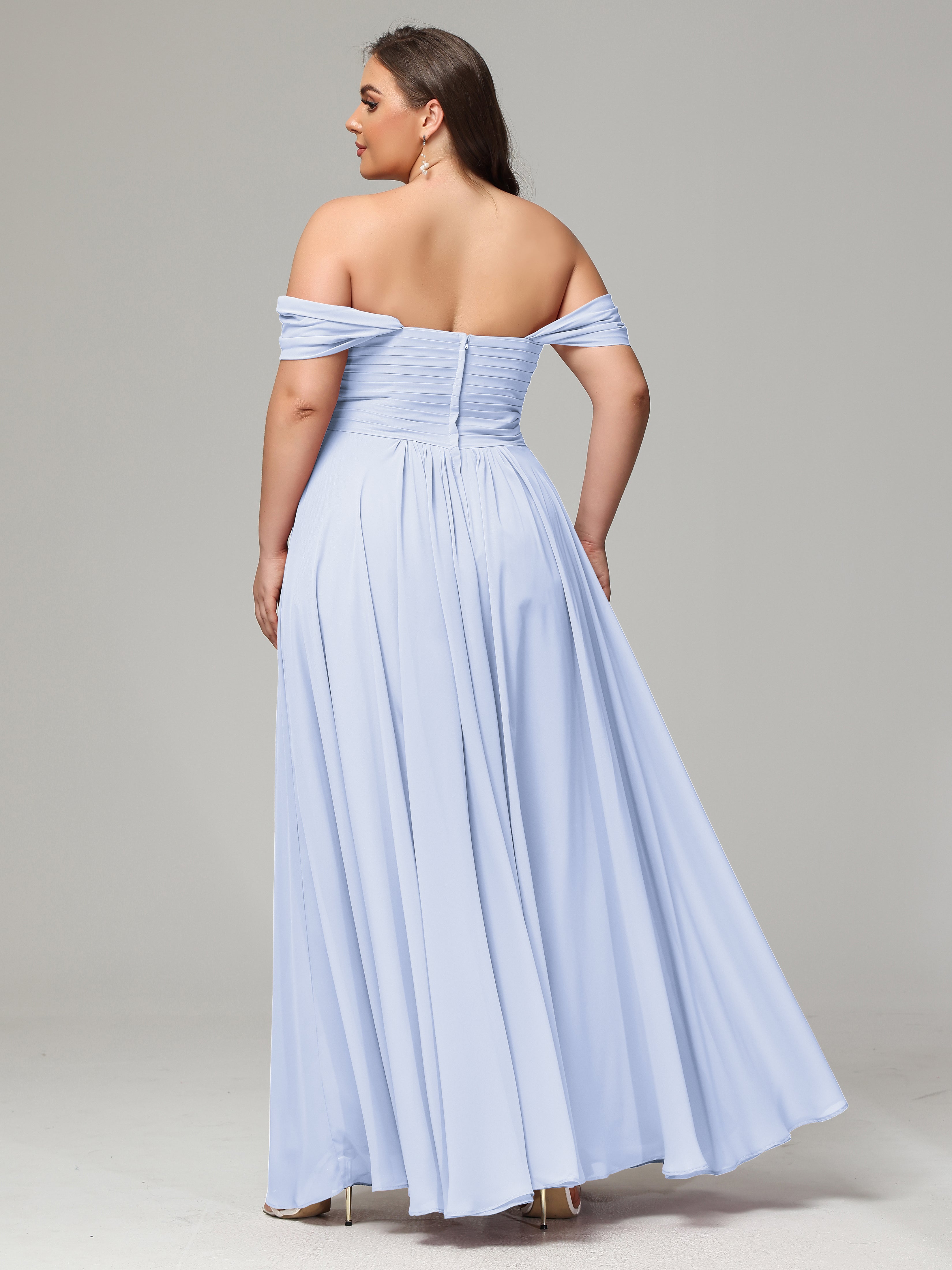 A-line Sweetheart neckline Chiffon-Bridesmaid Dress Plus Size