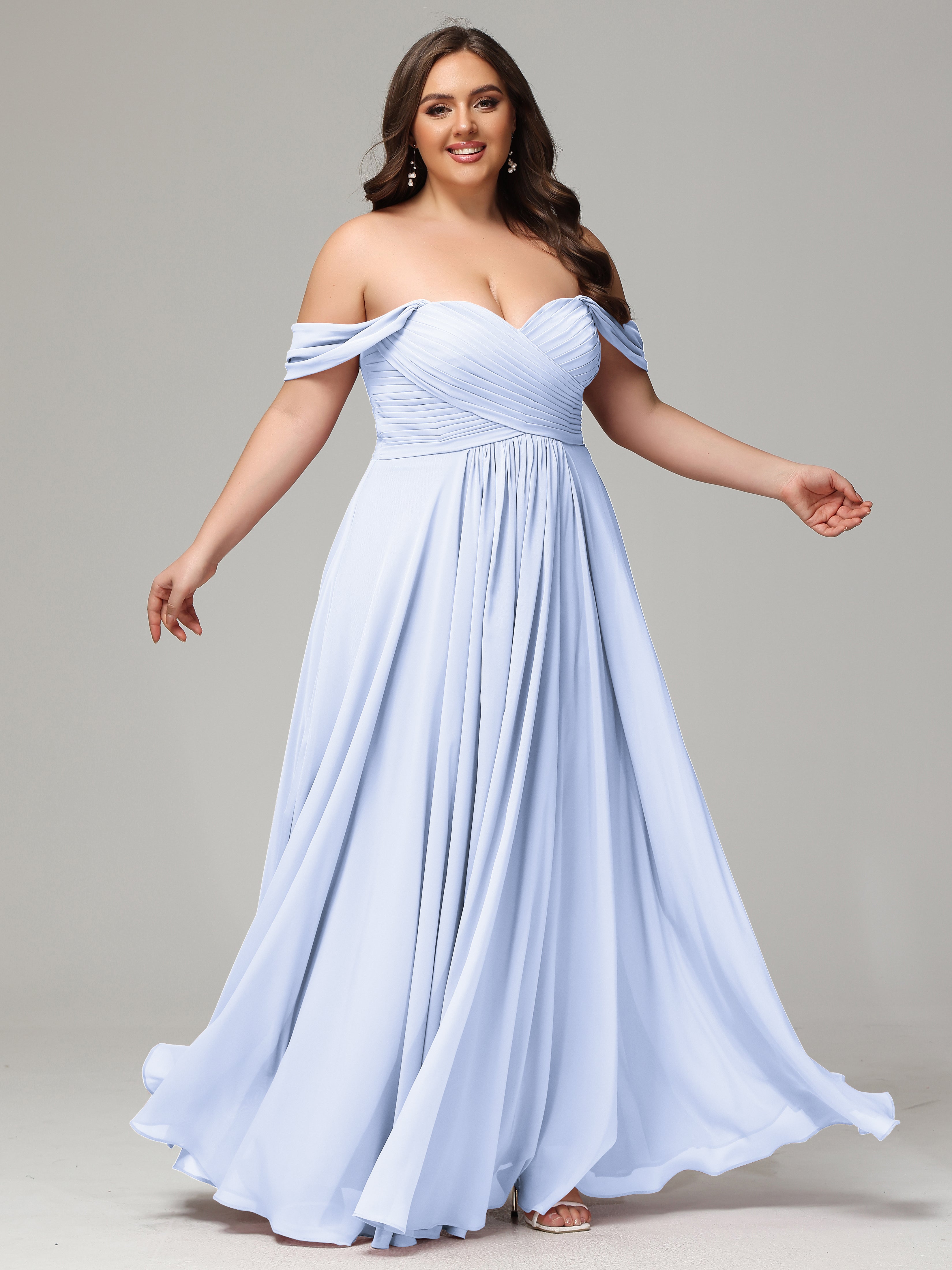 A-line Sweetheart neckline Chiffon-Bridesmaid Dress Plus Size