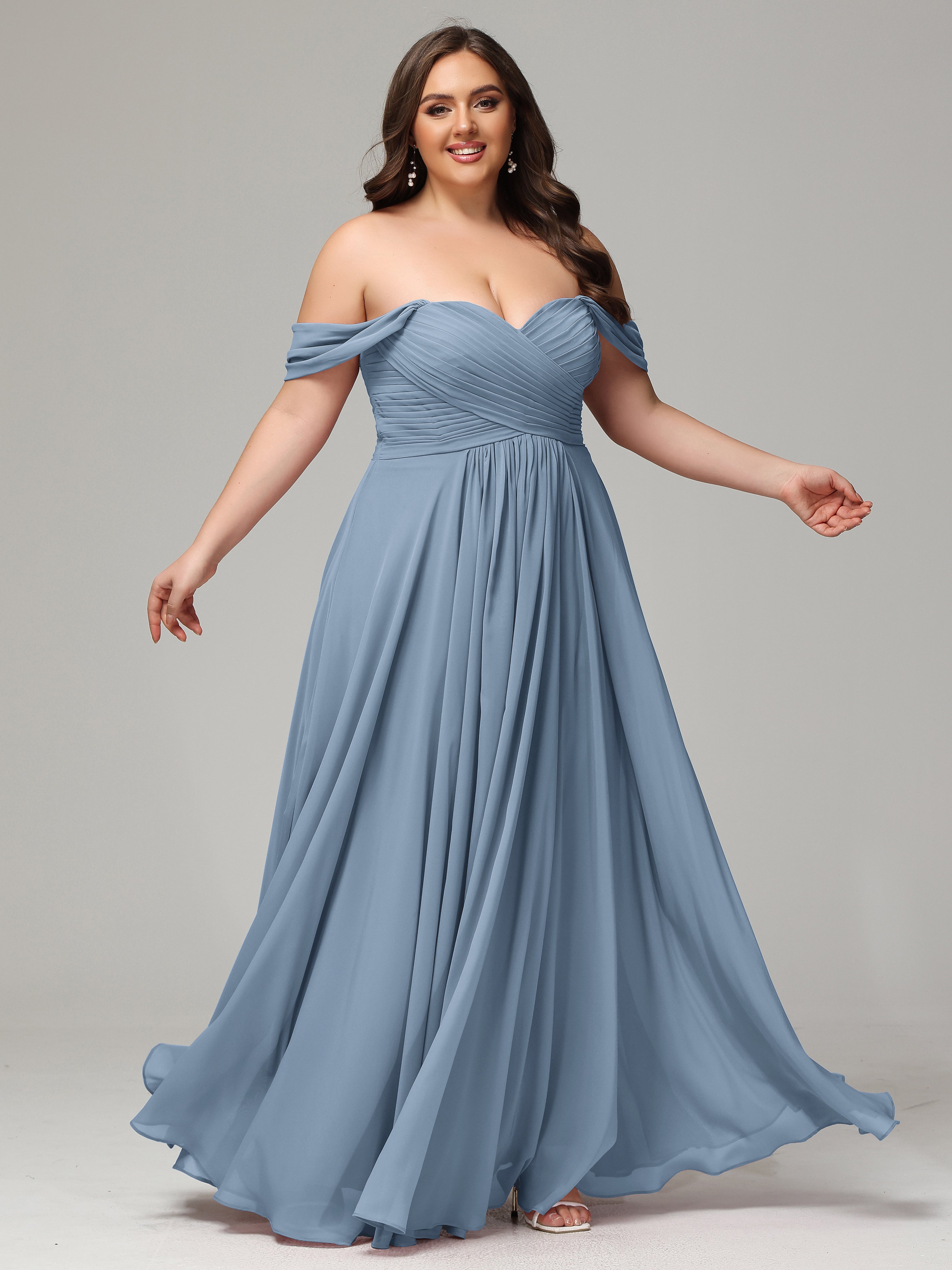 A-line Sweetheart neckline Chiffon-Bridesmaid Dress Plus Size