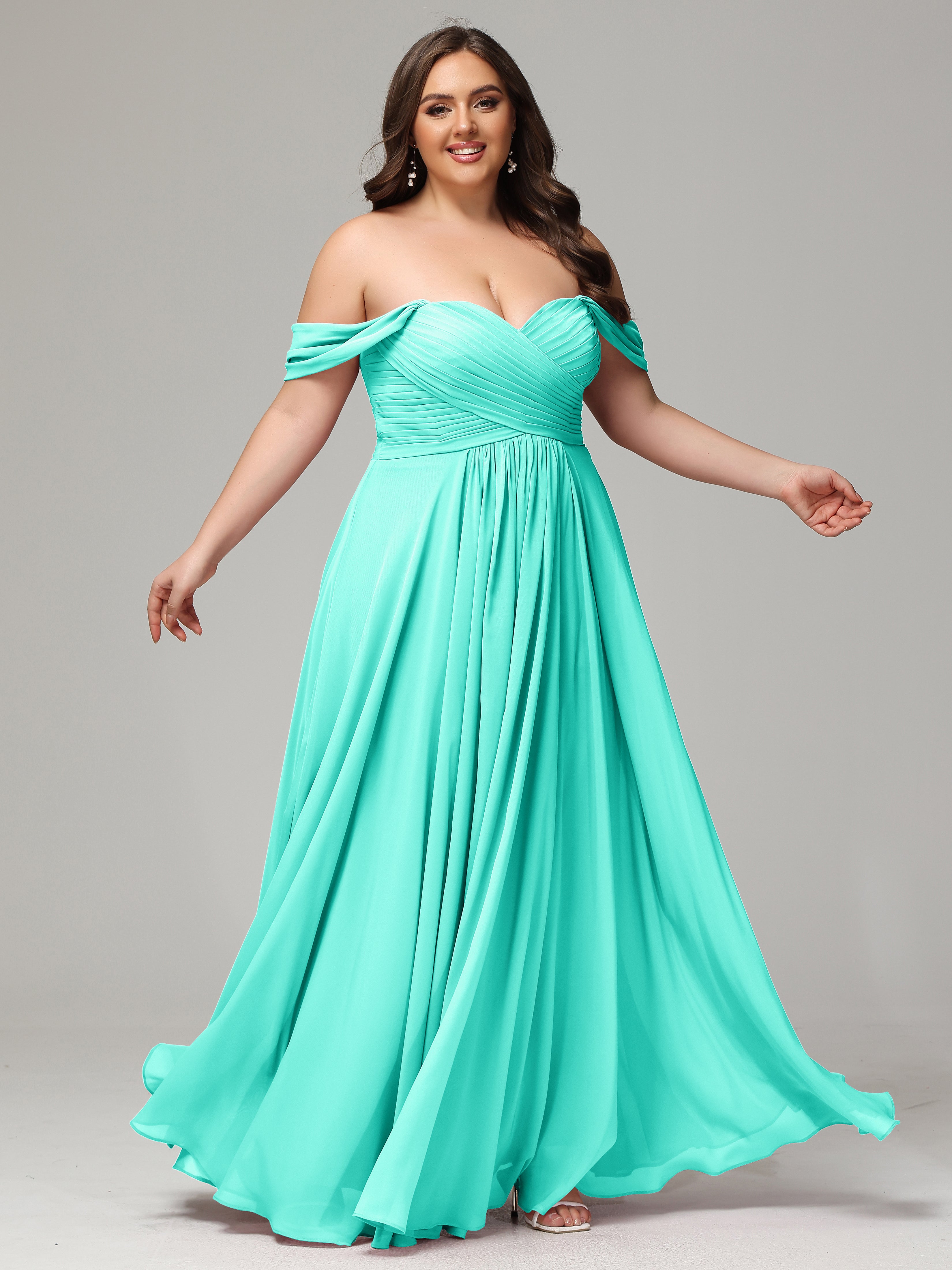 A-line Sweetheart neckline Chiffon-Bridesmaid Dress Plus Size