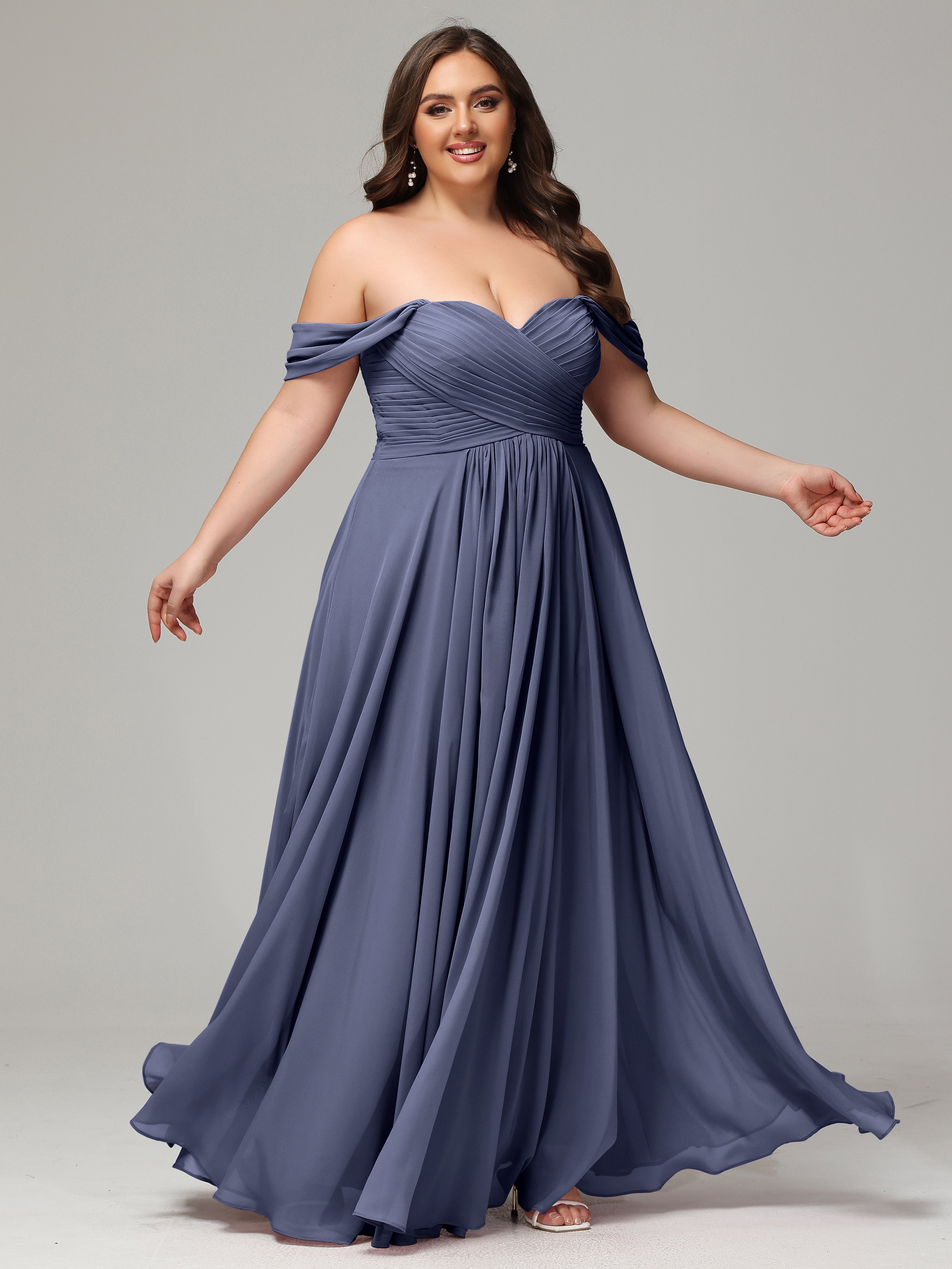 A-line Sweetheart neckline Chiffon-Bridesmaid Dress Plus Size