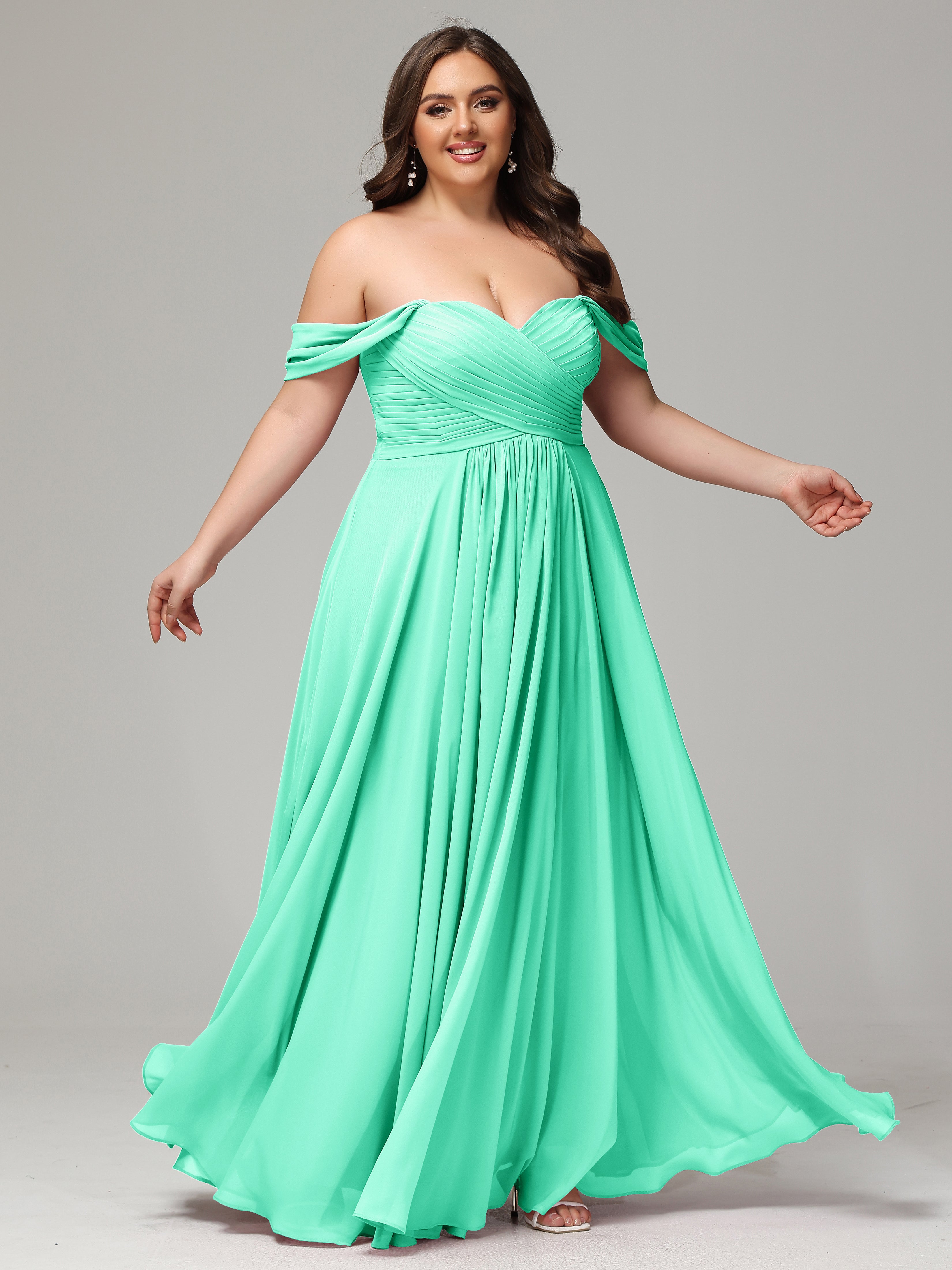 A-line Sweetheart neckline Chiffon-Bridesmaid Dress Plus Size