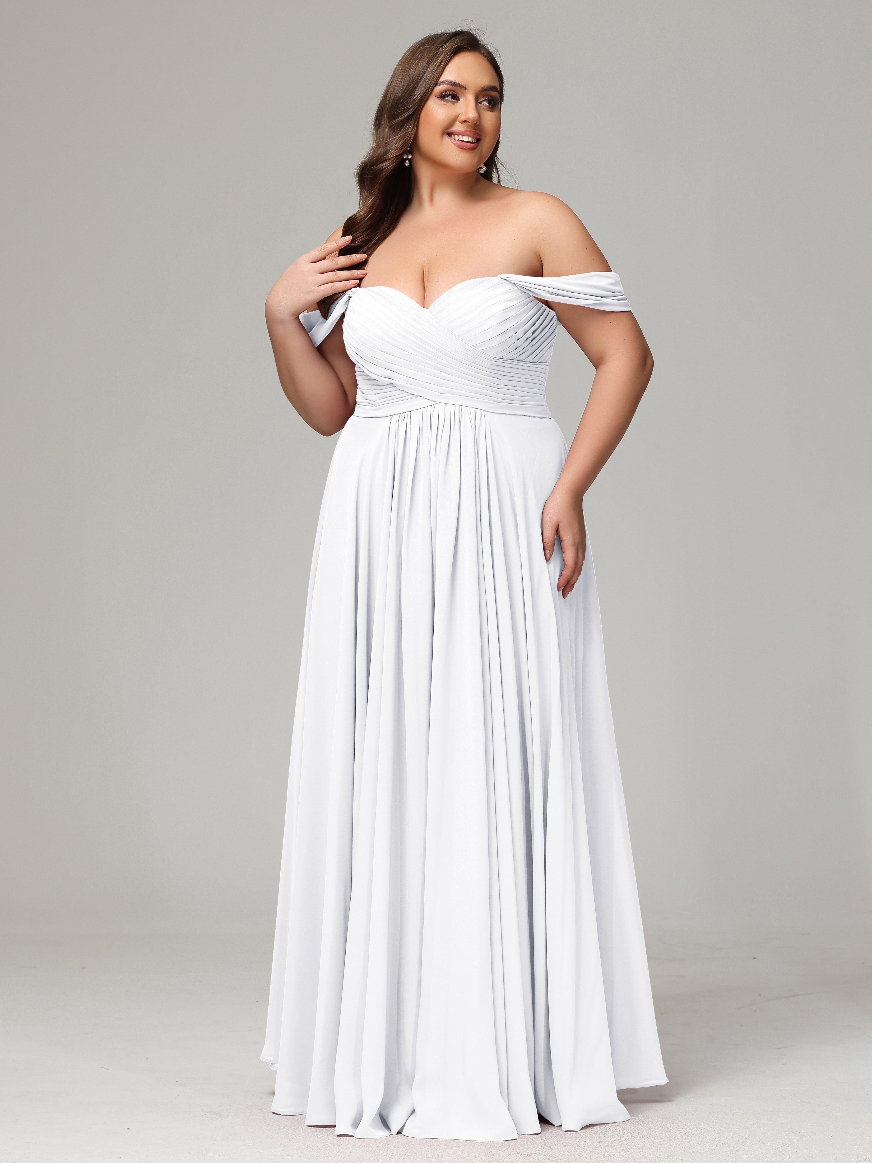 Plus size orders white chiffon