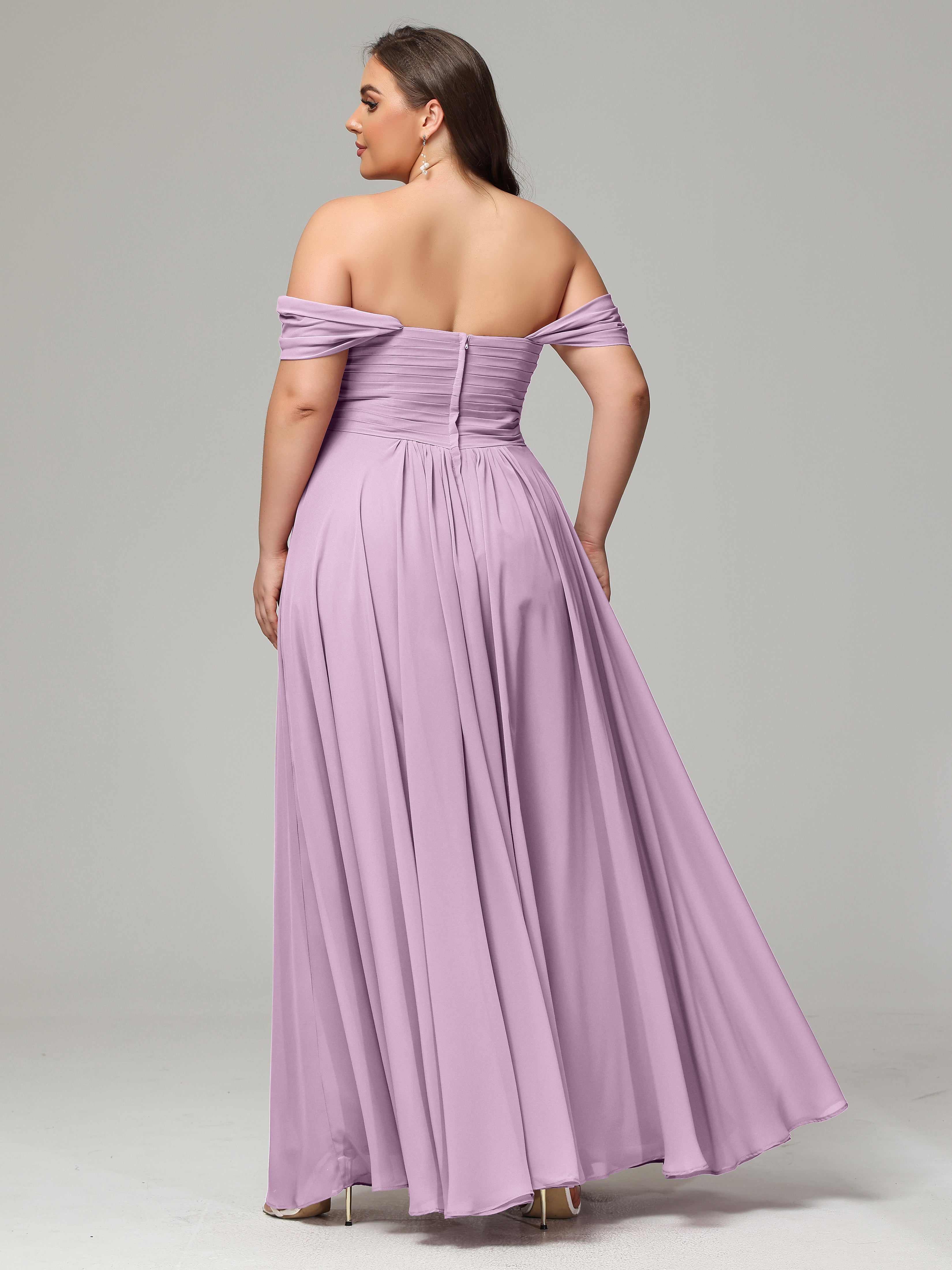 A-line Sweetheart neckline Chiffon-Bridesmaid Dress Plus Size