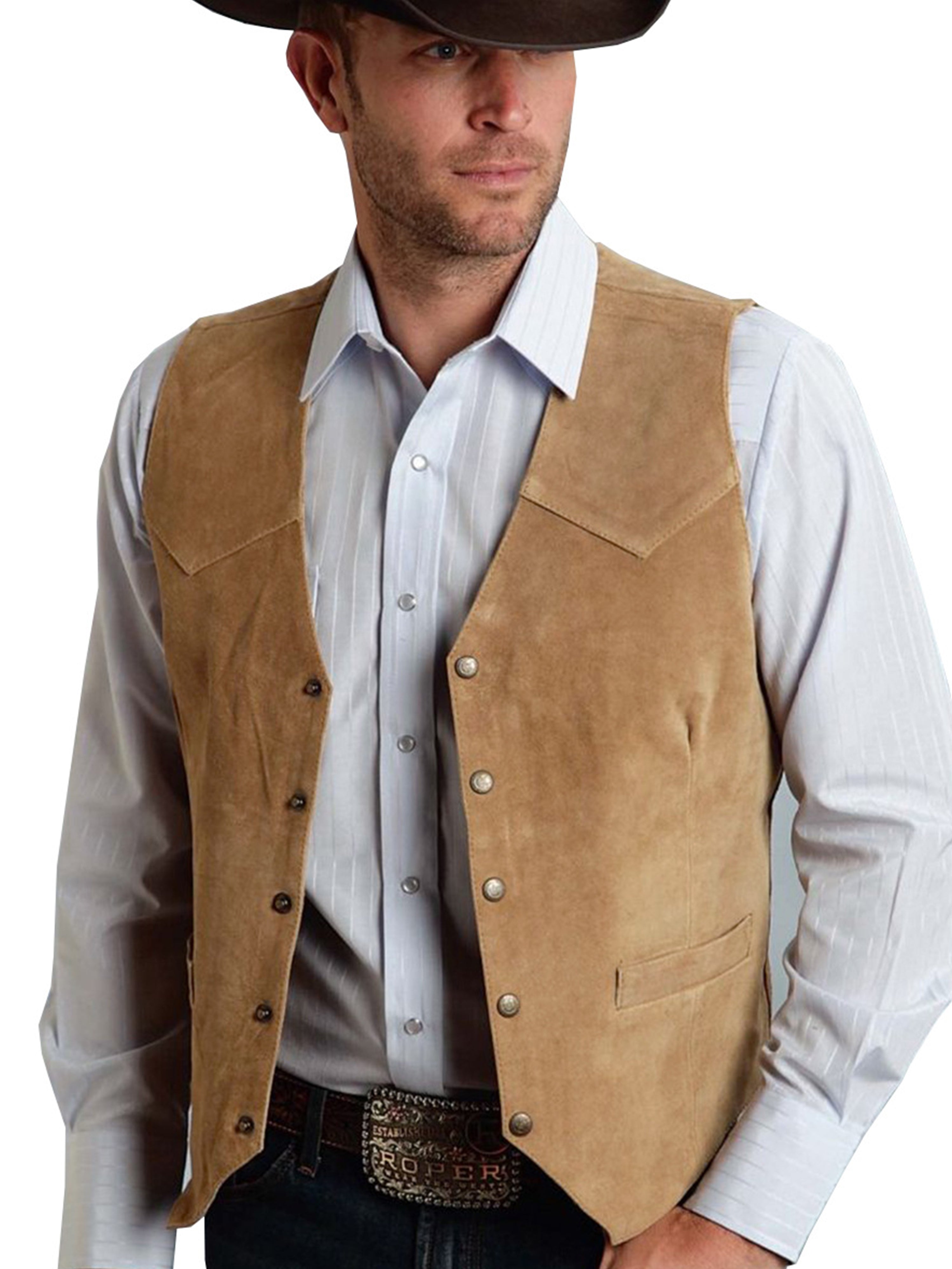 Metal Buckles Men's Vest Business Slim Fit Vest