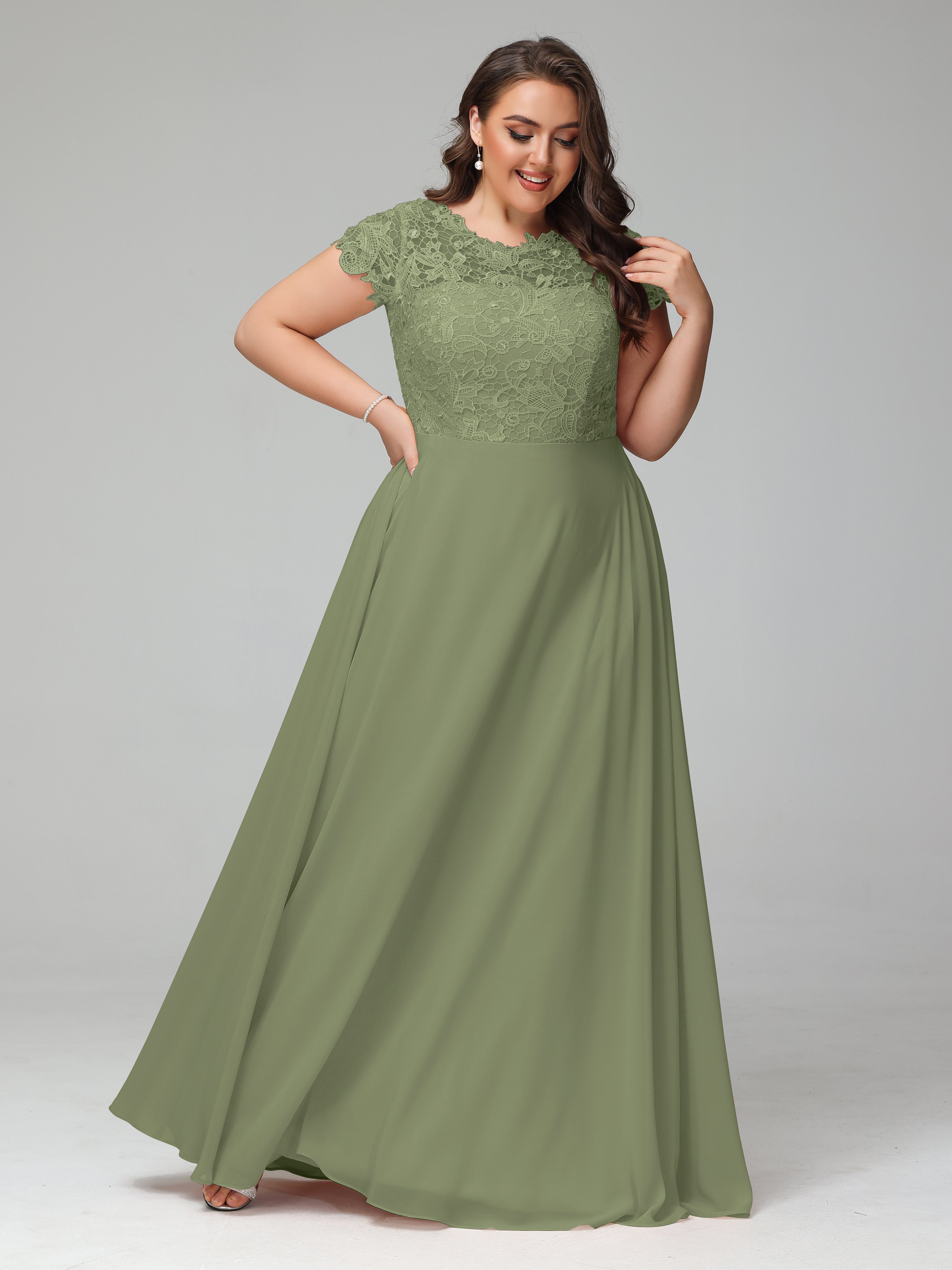 Olive green plus size bridesmaid dresses best sale