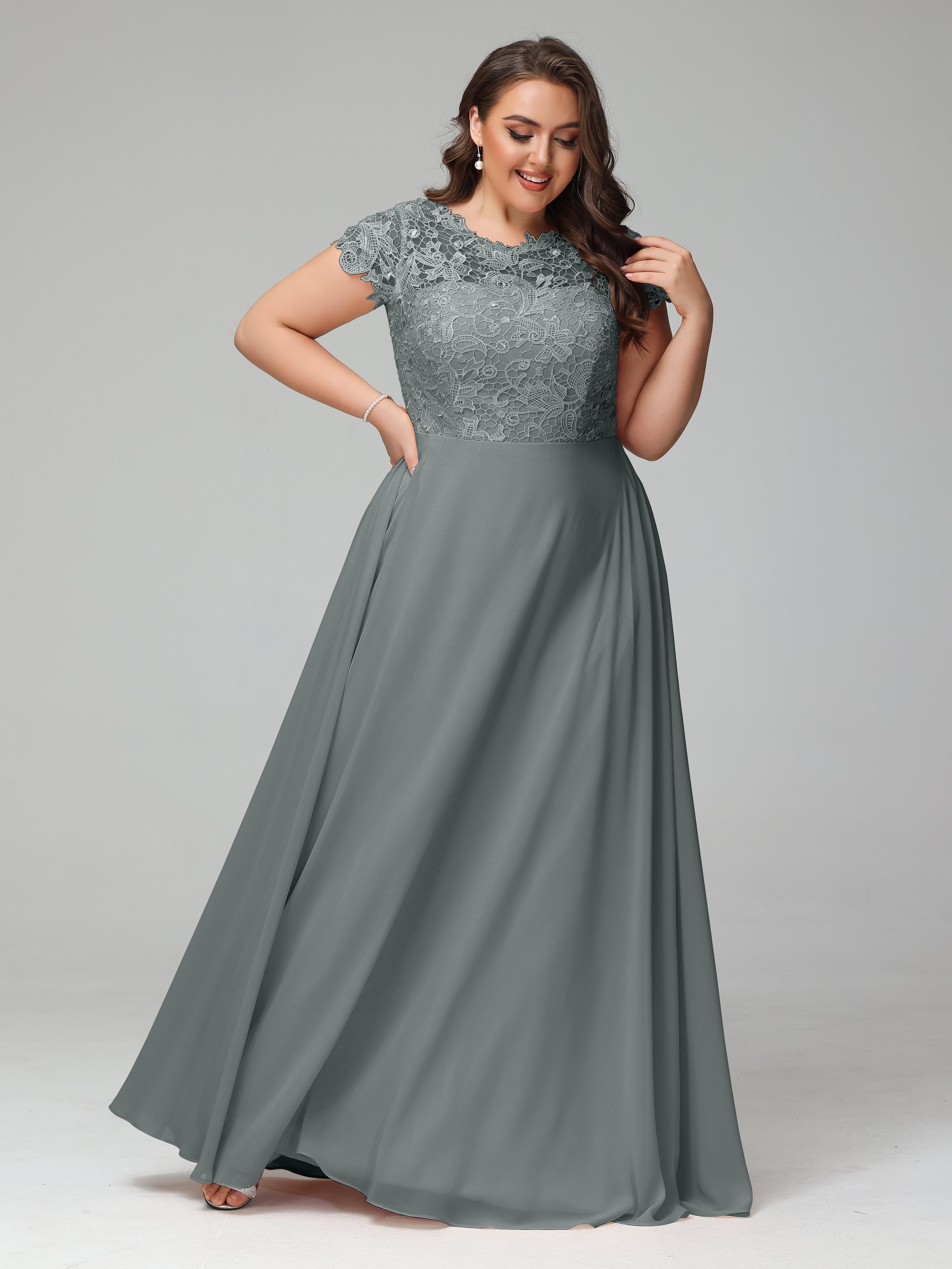 Plus size gray bridesmaid dresses hotsell