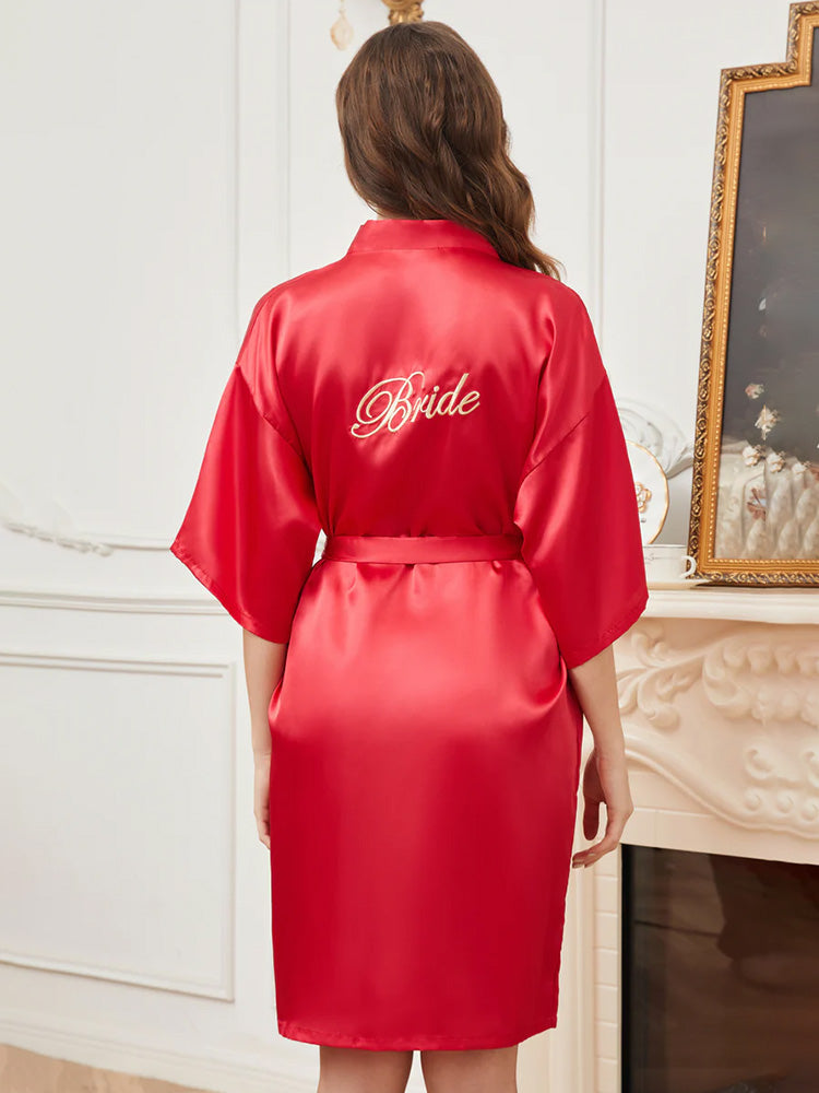 Cicinia Ready Satin Red Robe for Bride