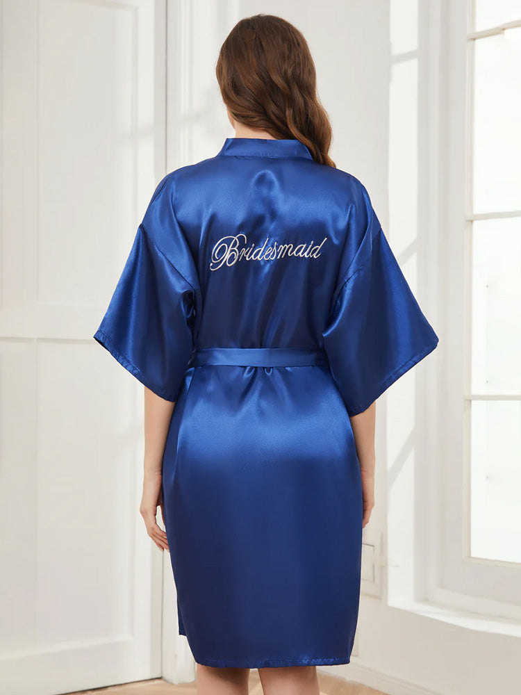 Cicinia Ready Satin Royal Blue Robe for Bridesmaid