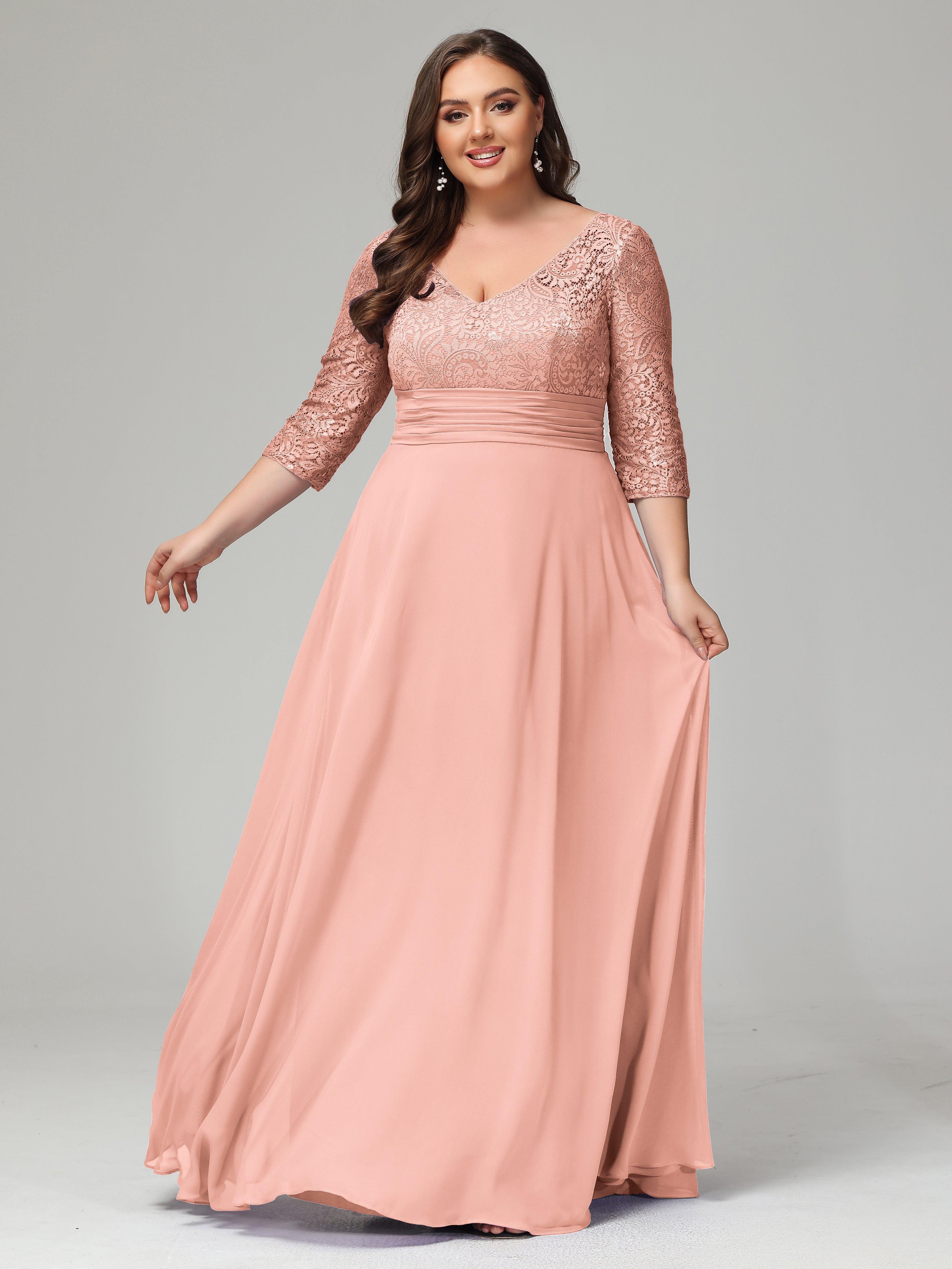 Coral lace dress plus size best sale