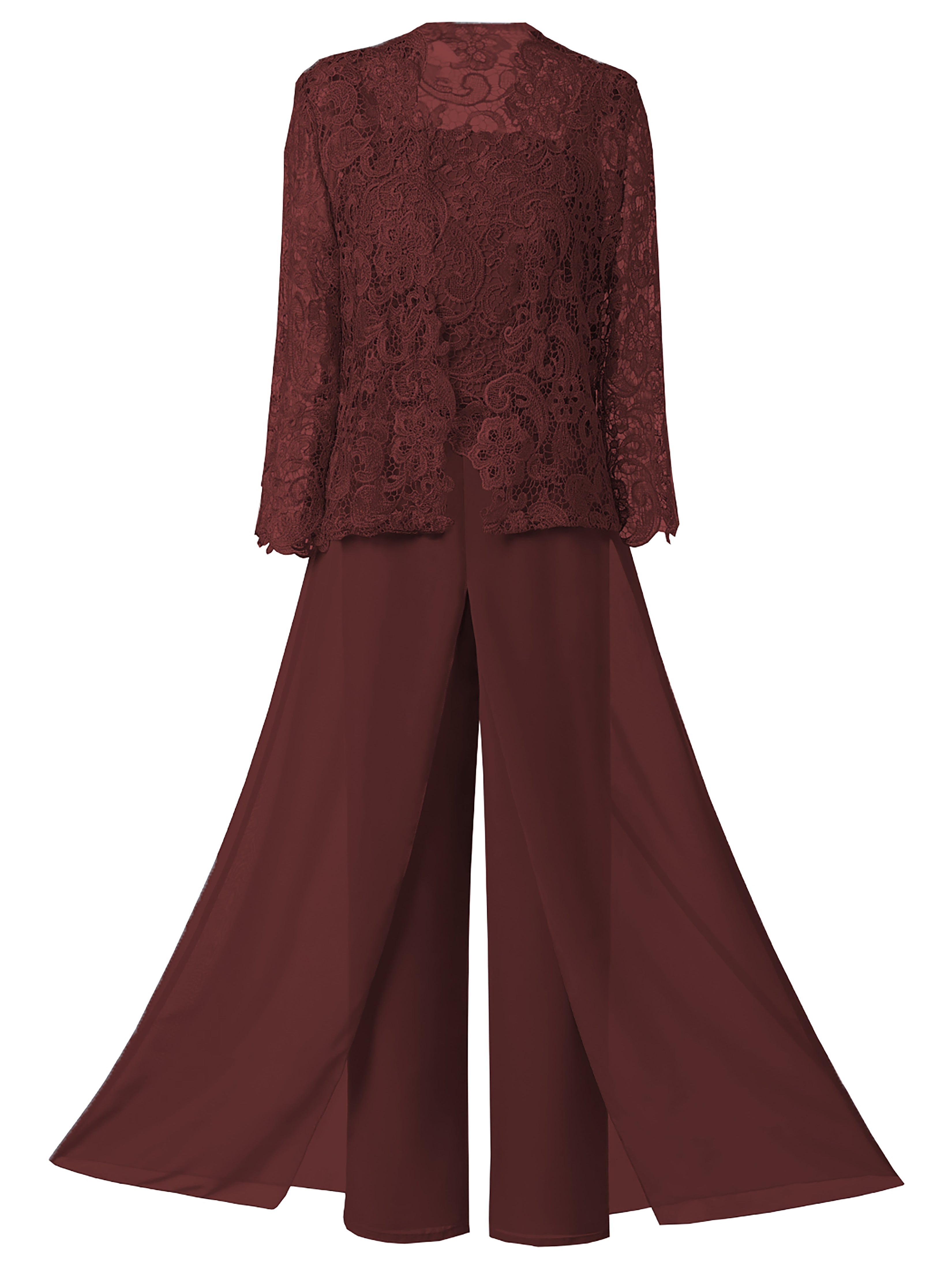 Yulain Women's Mother Of The Bride Dress 3-Piece Pant Suit Set For Women,  Burgundy, 2 : : Clothing, Shoes & Accessories