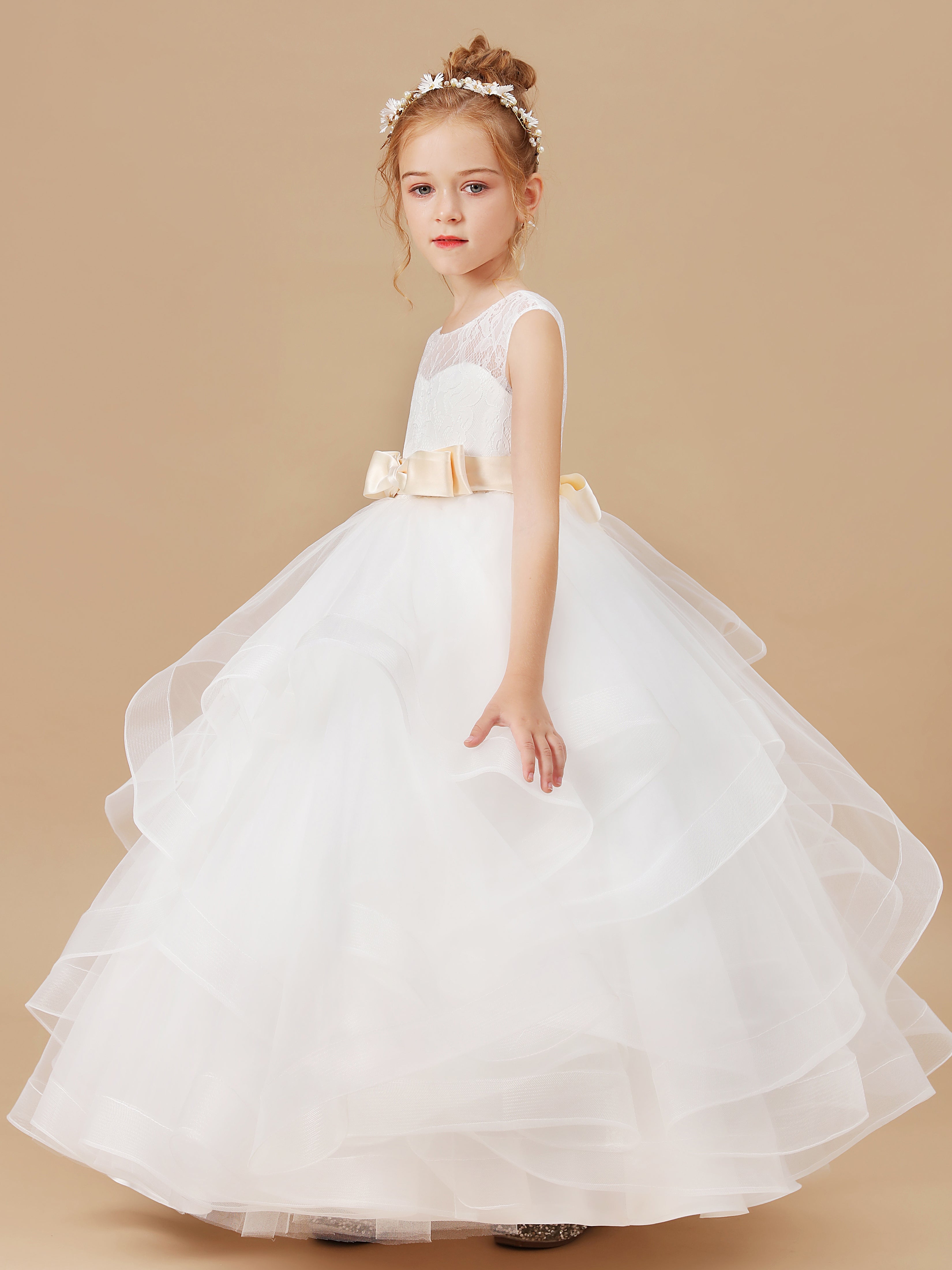 Layered flower girl dress hotsell