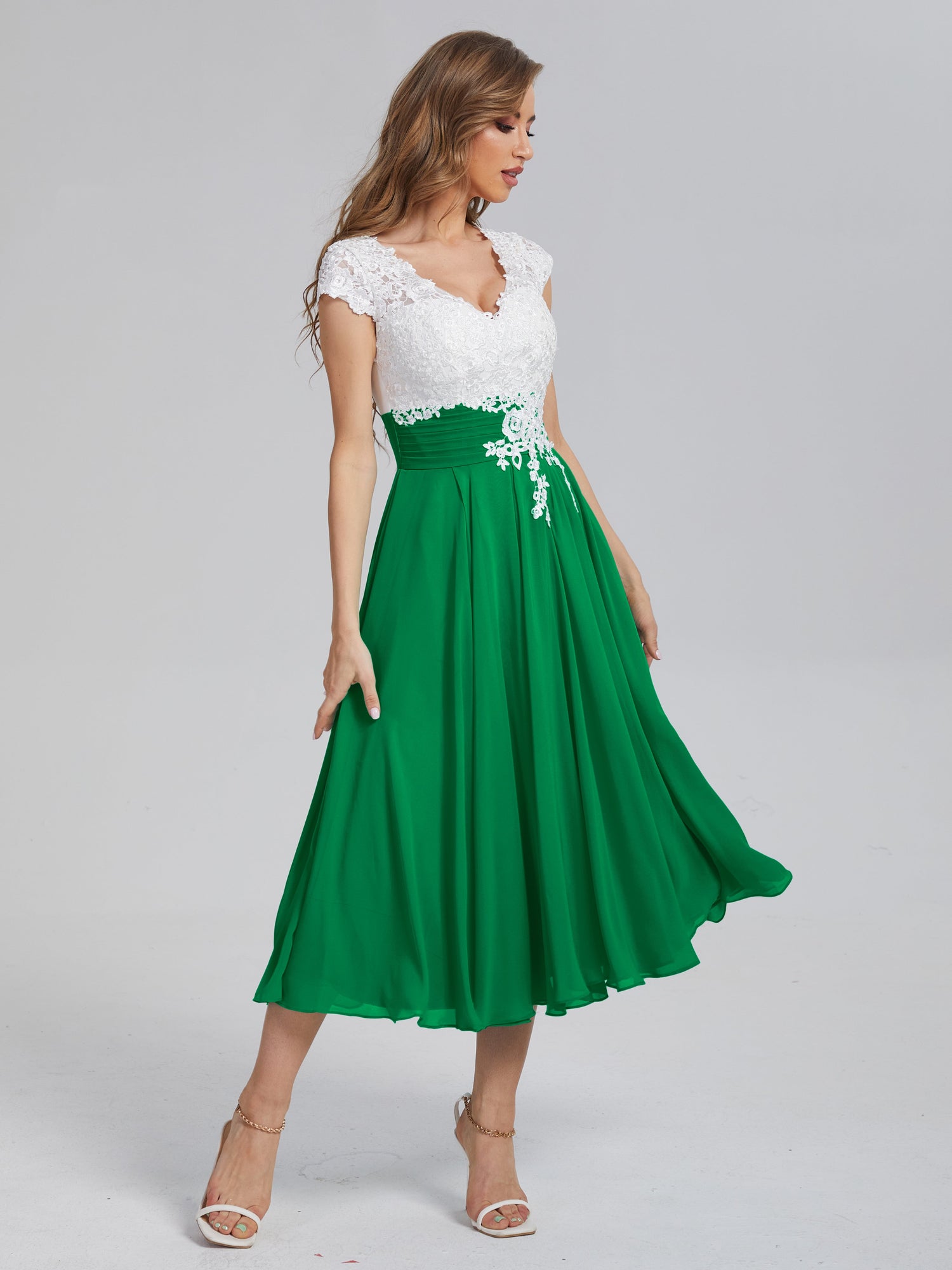 Green tea hot sale length dress