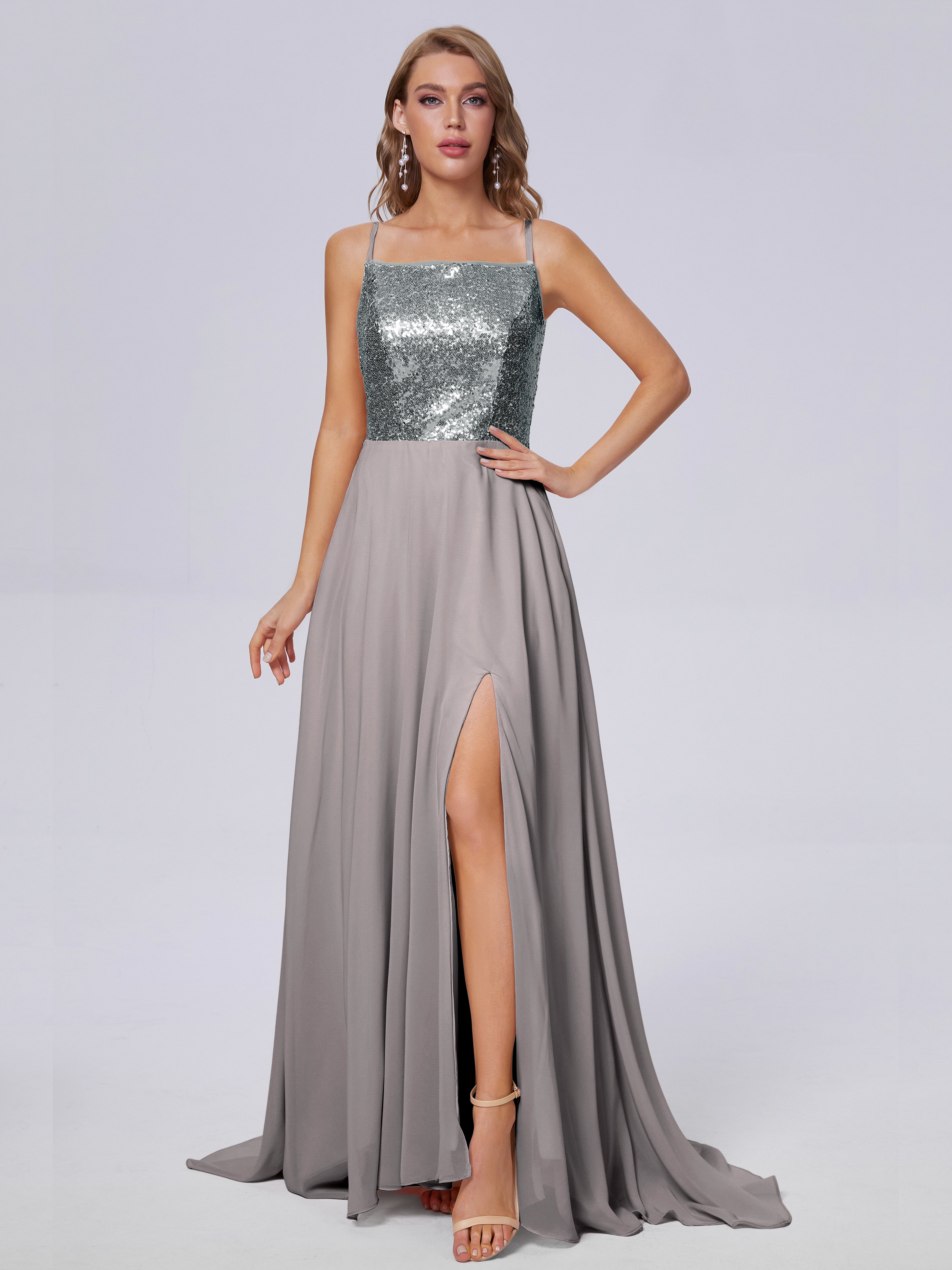 Gray sequin bridesmaid dresses best sale