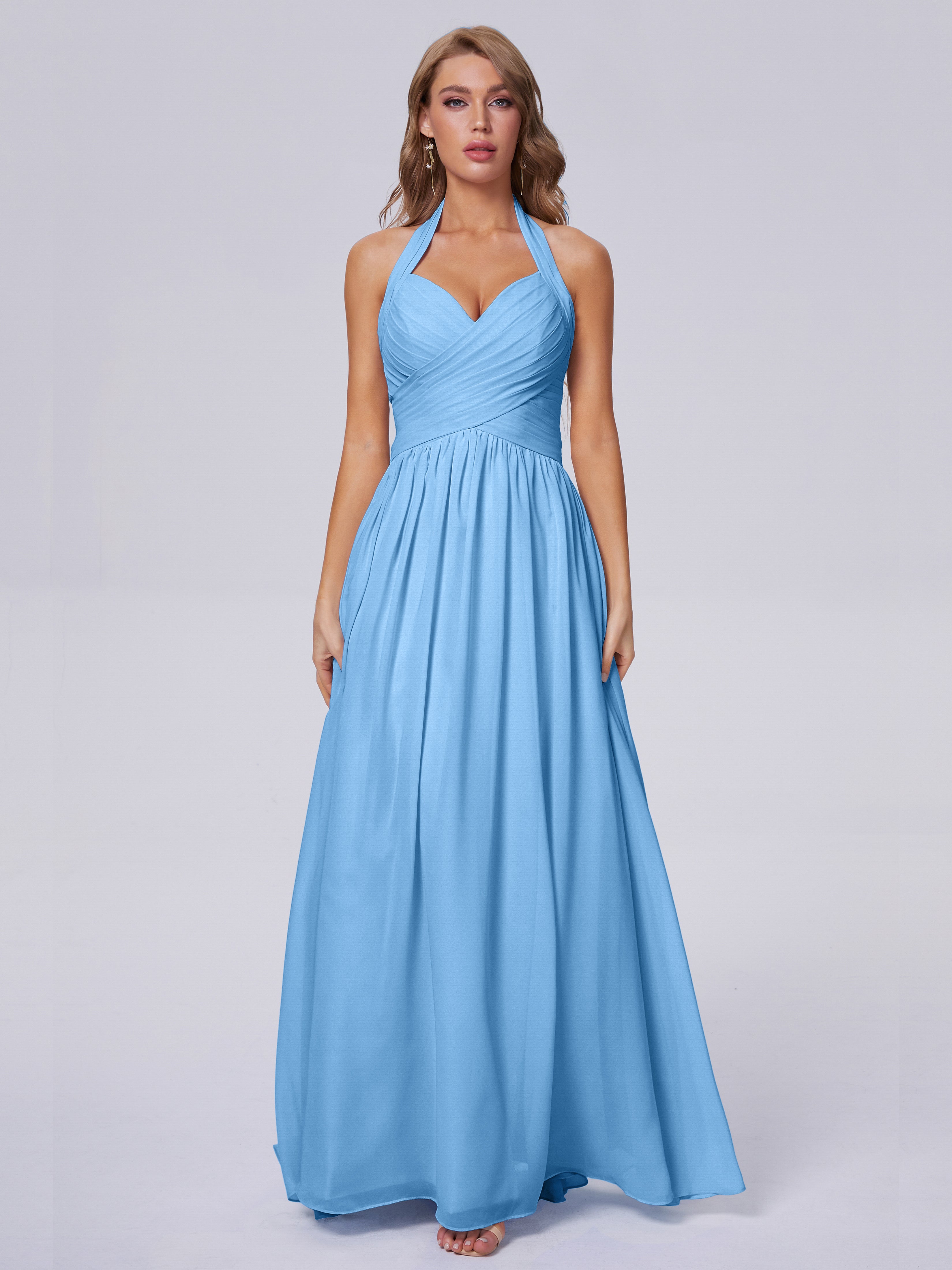 66 Colors: Adorable V Neck Ruffles Bridesmaid Dresses | Cicinia