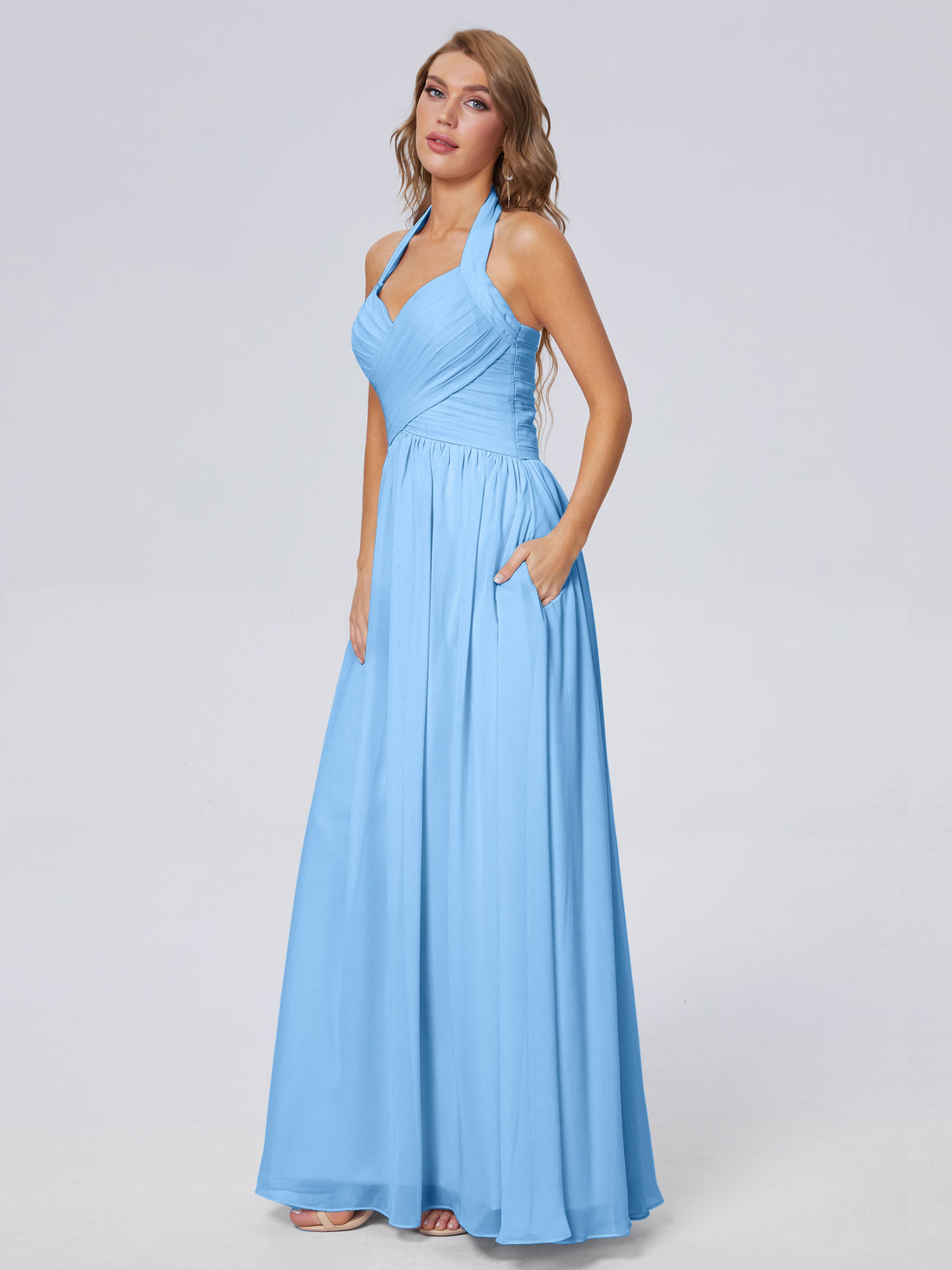 66 Colors: Adorable V Neck Ruffles Bridesmaid Dresses | Cicinia