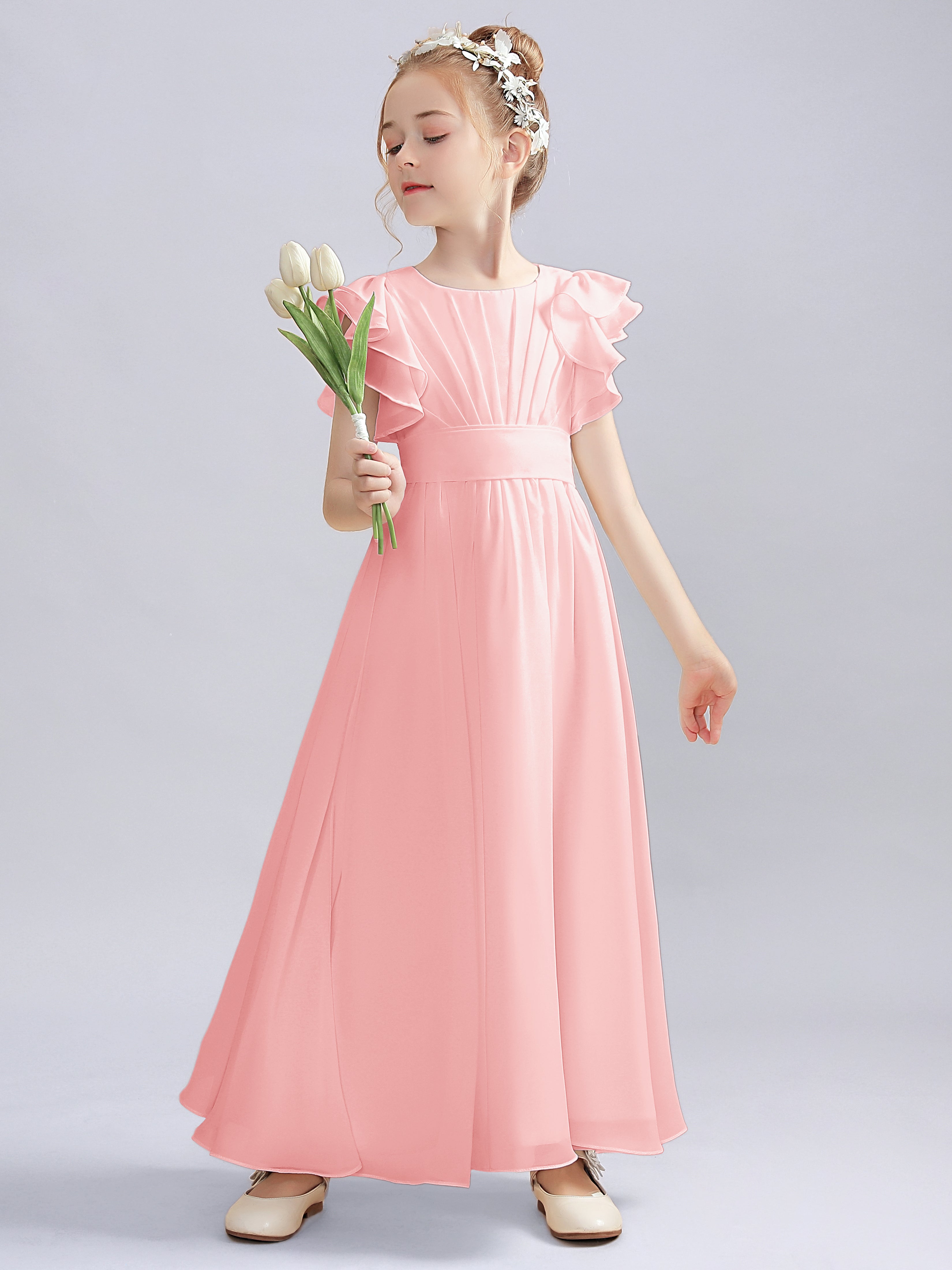 Blush pink junior bridesmaid dresses hotsell