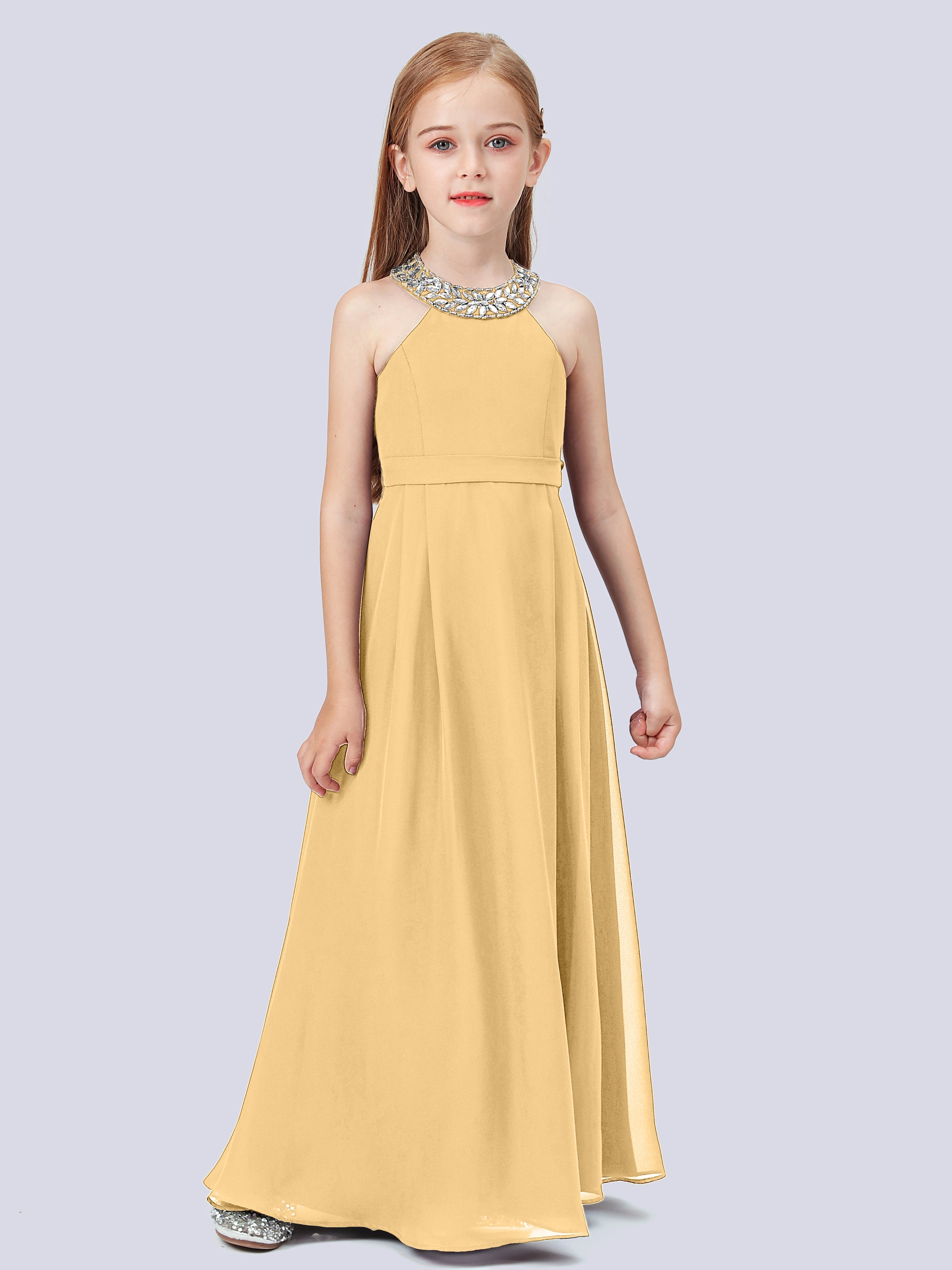 Gold junior bridesmaid dresses best sale