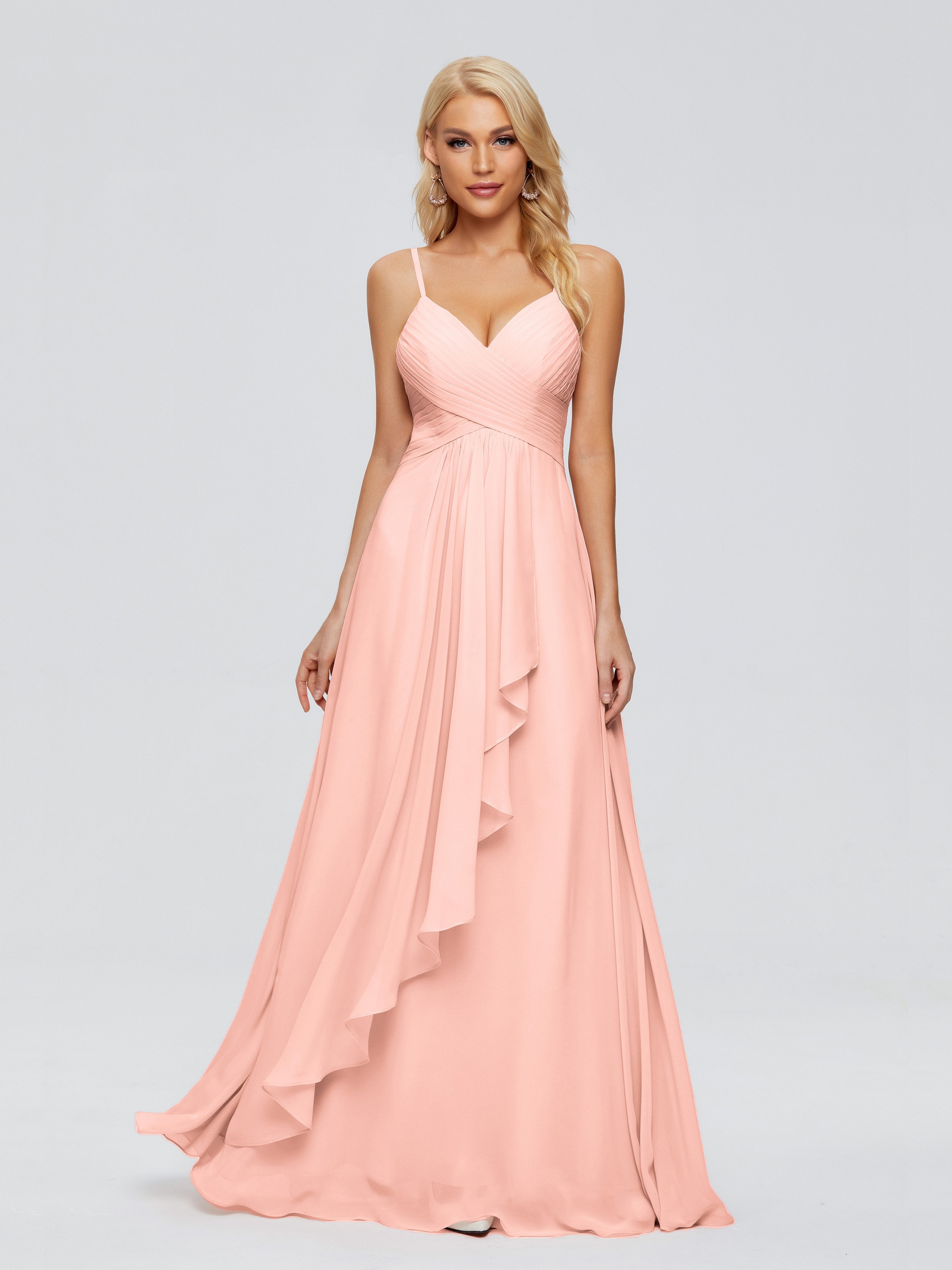 Coral peach bridesmaid dresses hotsell