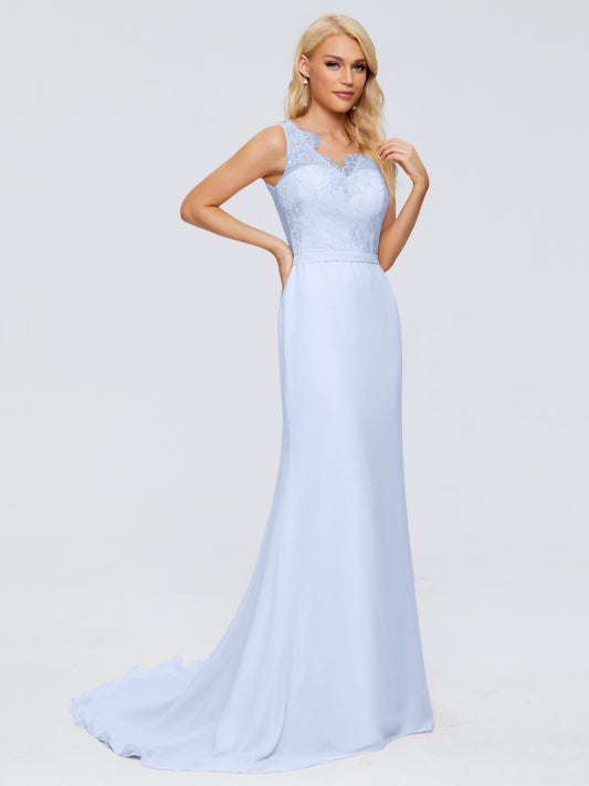 Alexis Isabella Gown in Light Blue Lace