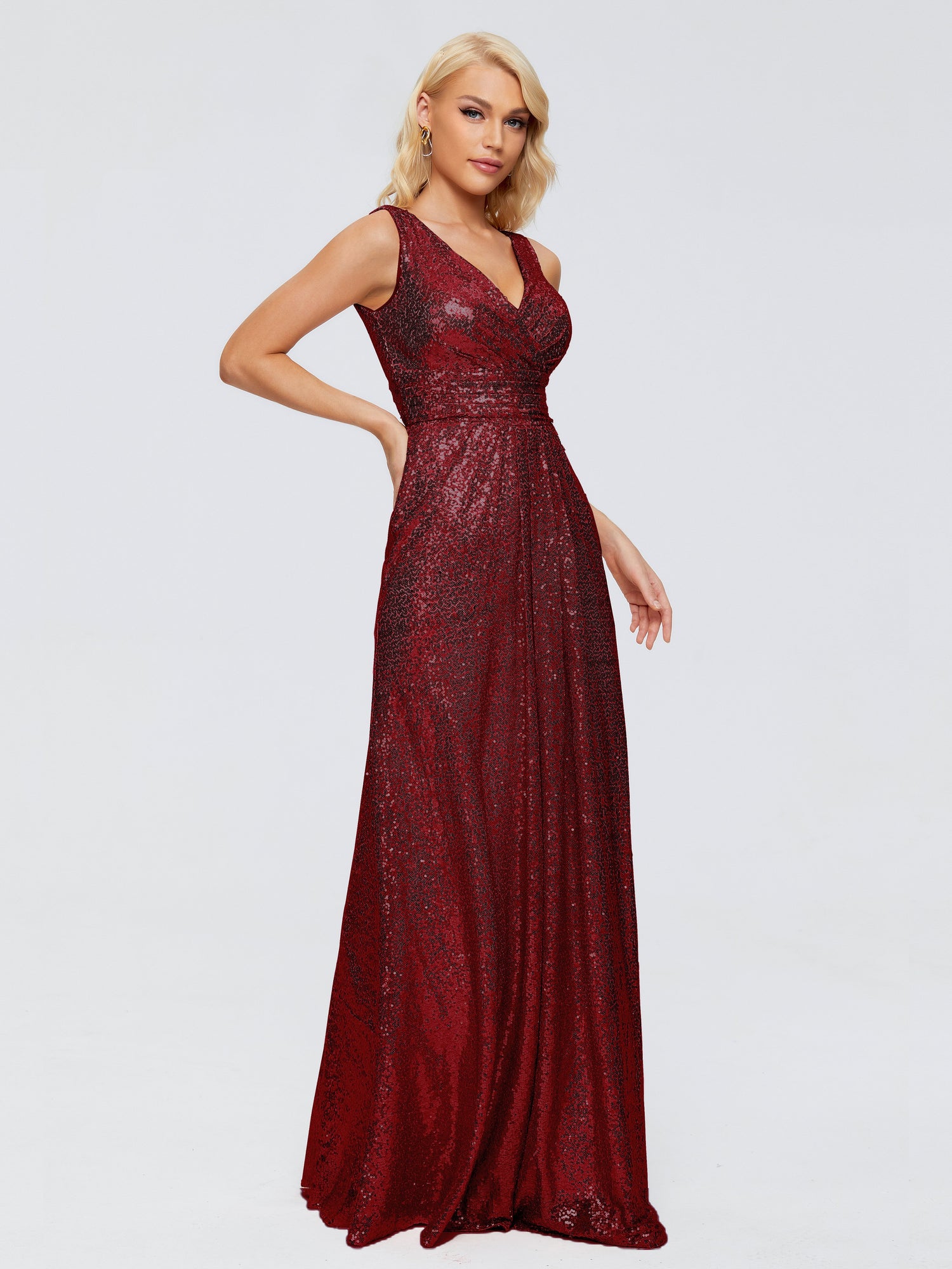  Ever-Pretty Women's V-Neck Sequin Dress Evening Party Prom Gowns  Burgundy US6 : Clothing, Shoes & Jewelry