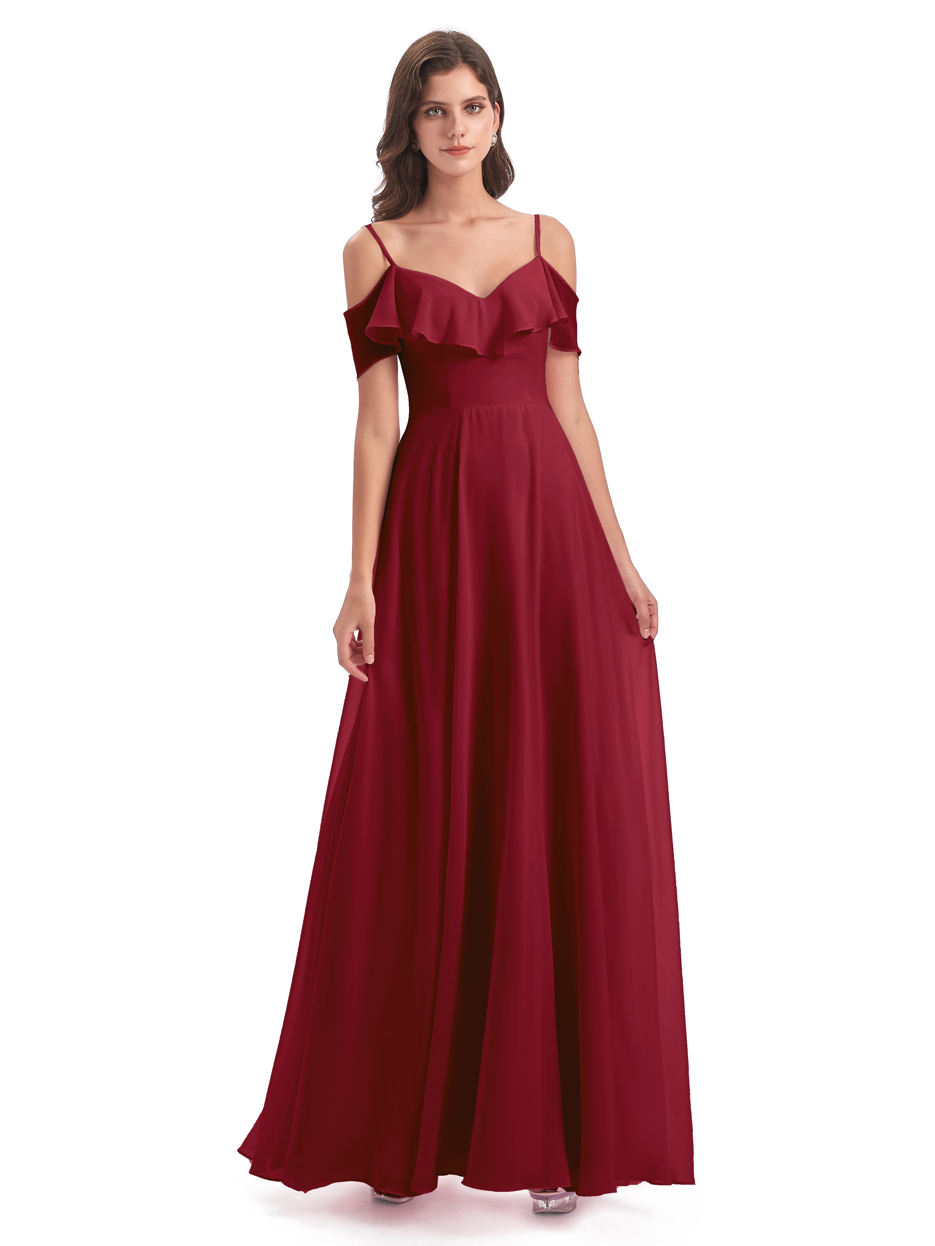 Graceful Burgundy Bridesmaid Dresses Under $100-Cicinia