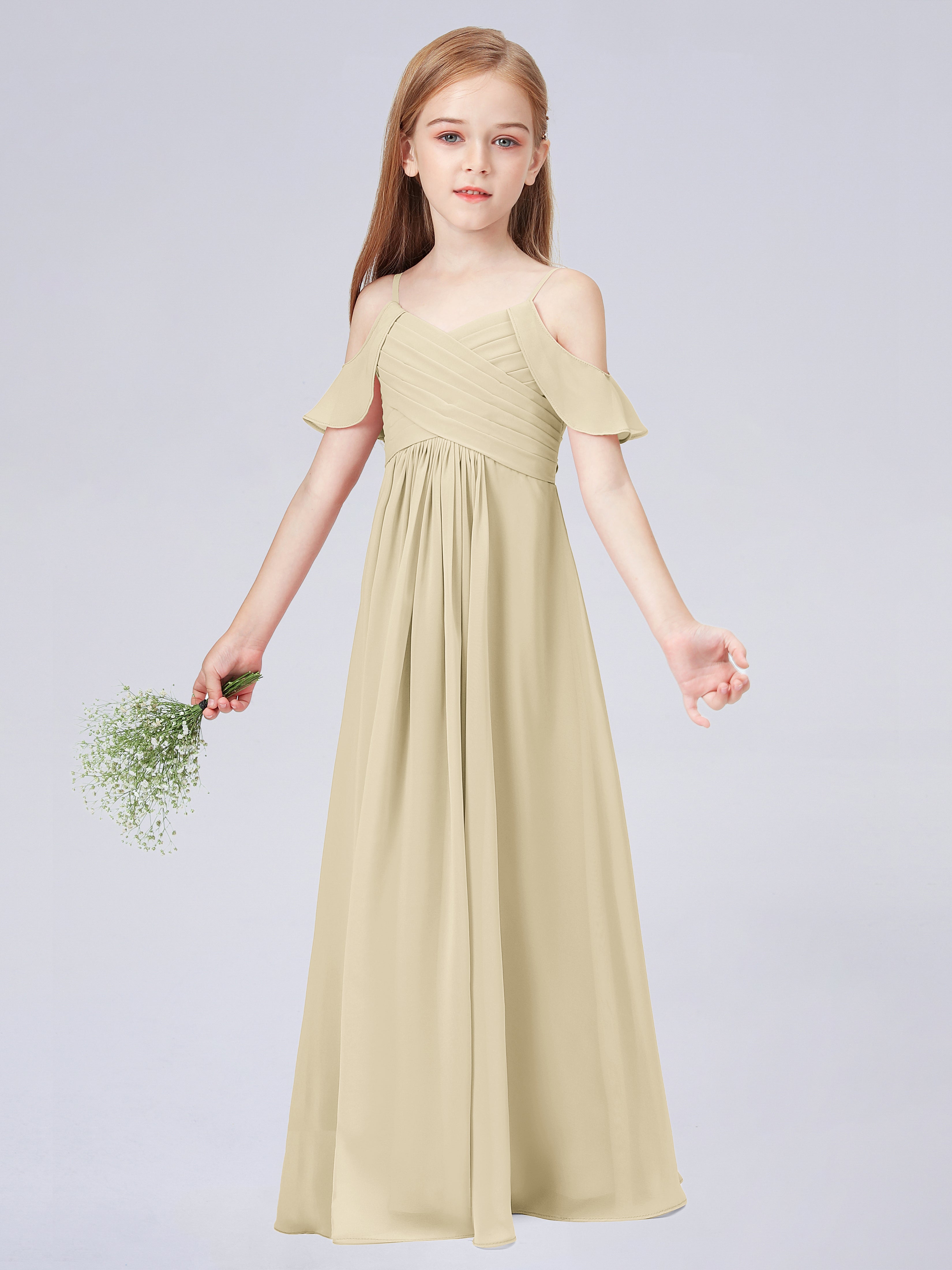 Off the shoulder junior bridesmaid dresses best sale