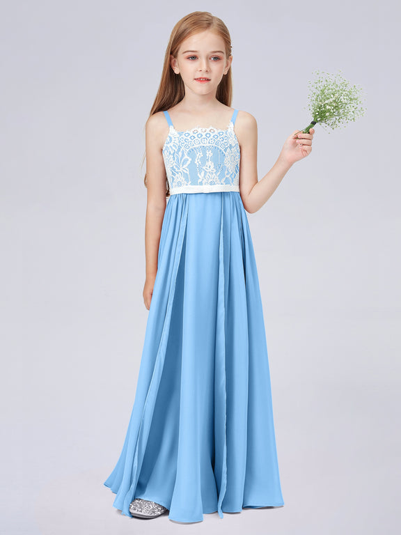 Straps Lace Junior Bridesmaid Dress