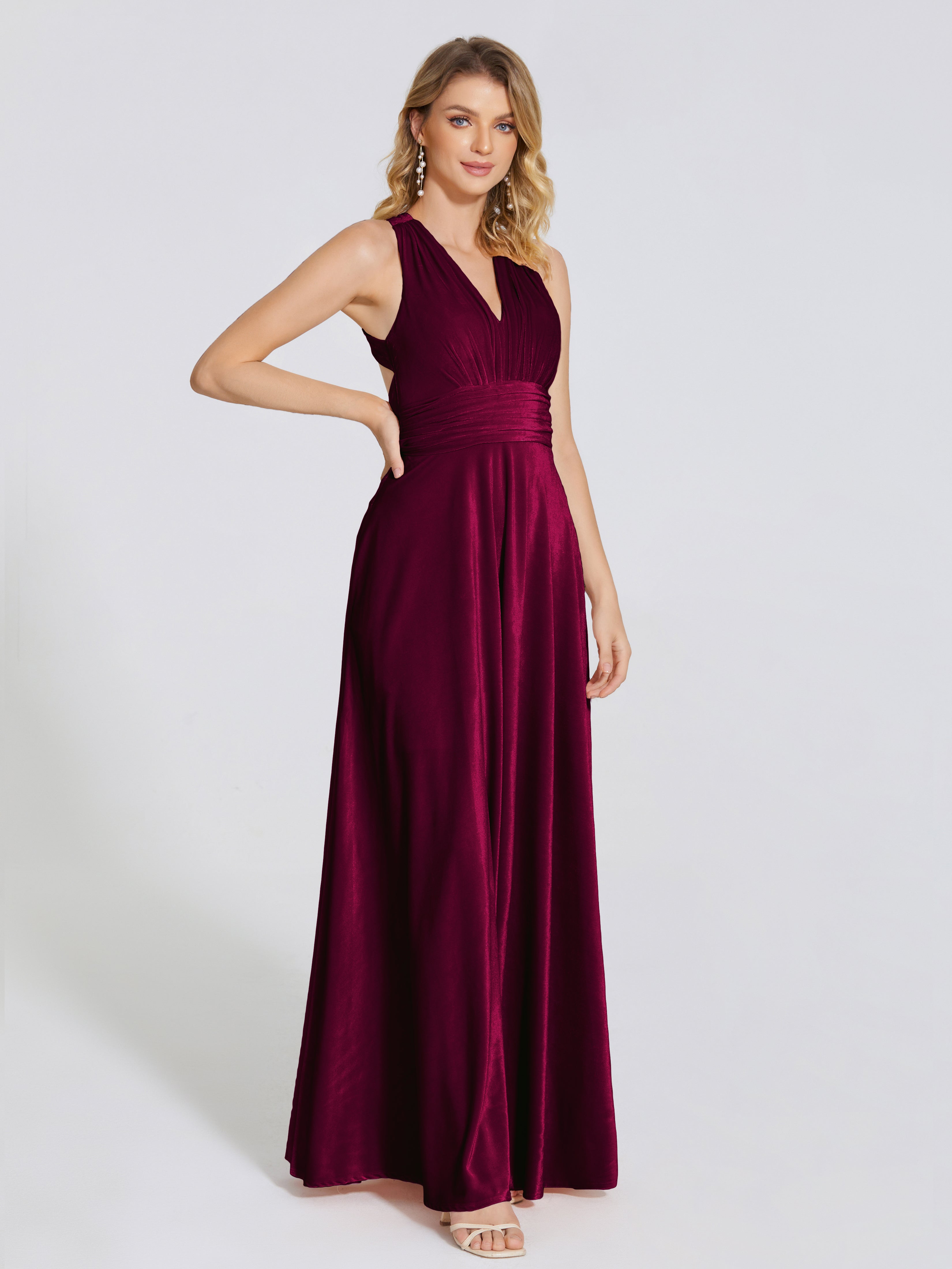 Brooklynn Straps Velvet Bridesmaid Dress With Empire Waist